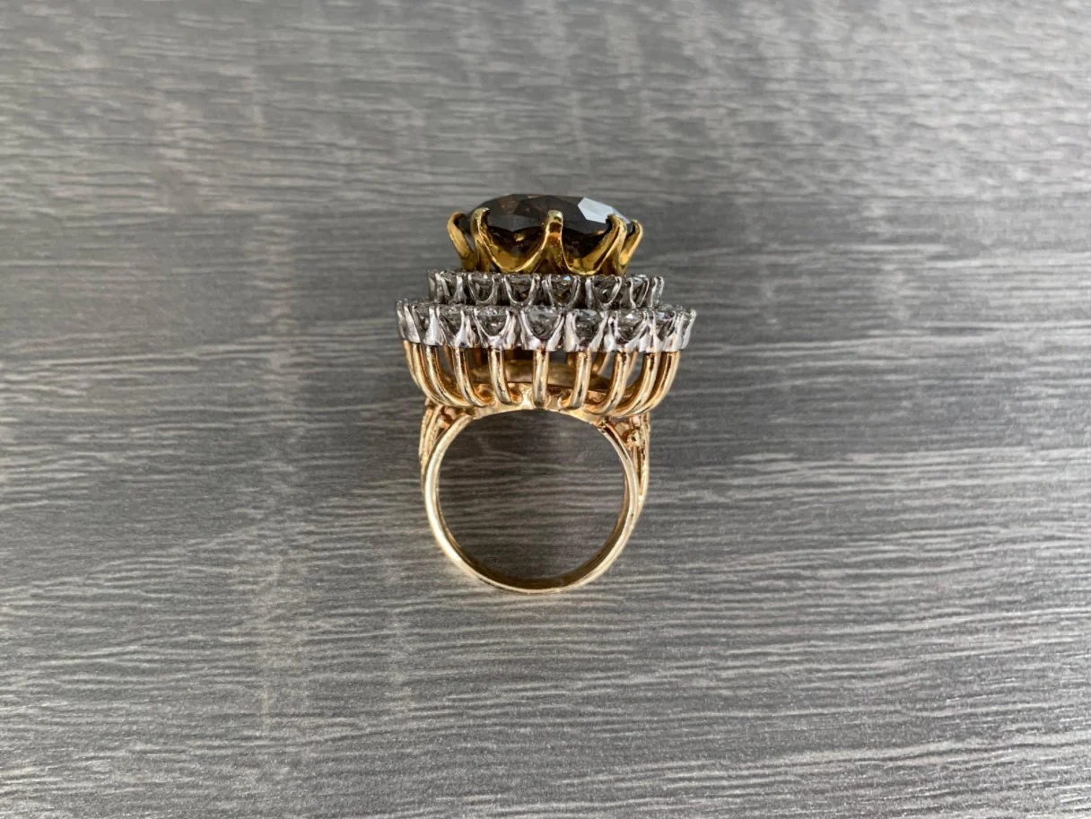 13 Carat Champagne Diamond Cocktail Ring - Image 3