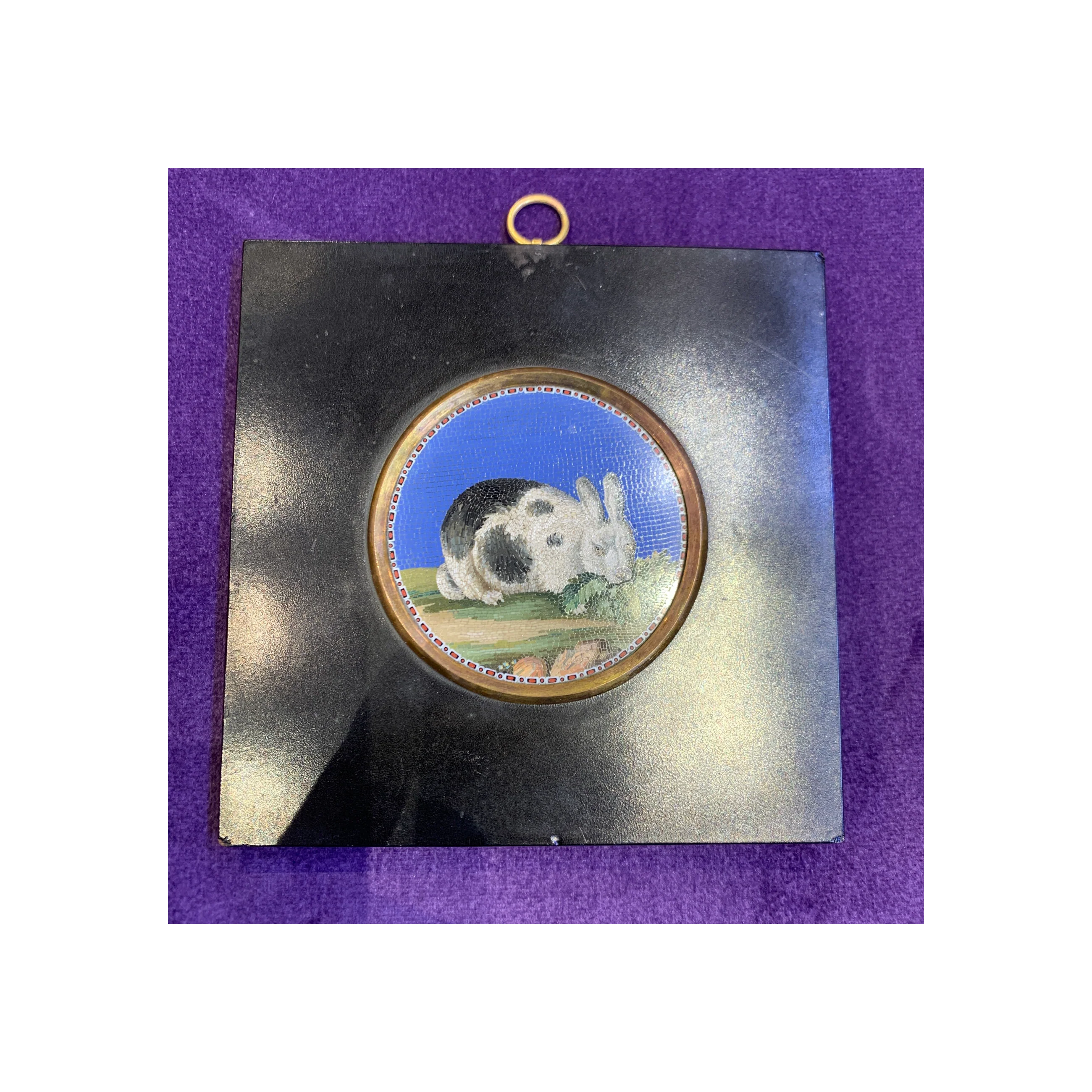 18th Century Giacomo Raffaelli Micro Mosaic Rabbit Plaque - Image 4