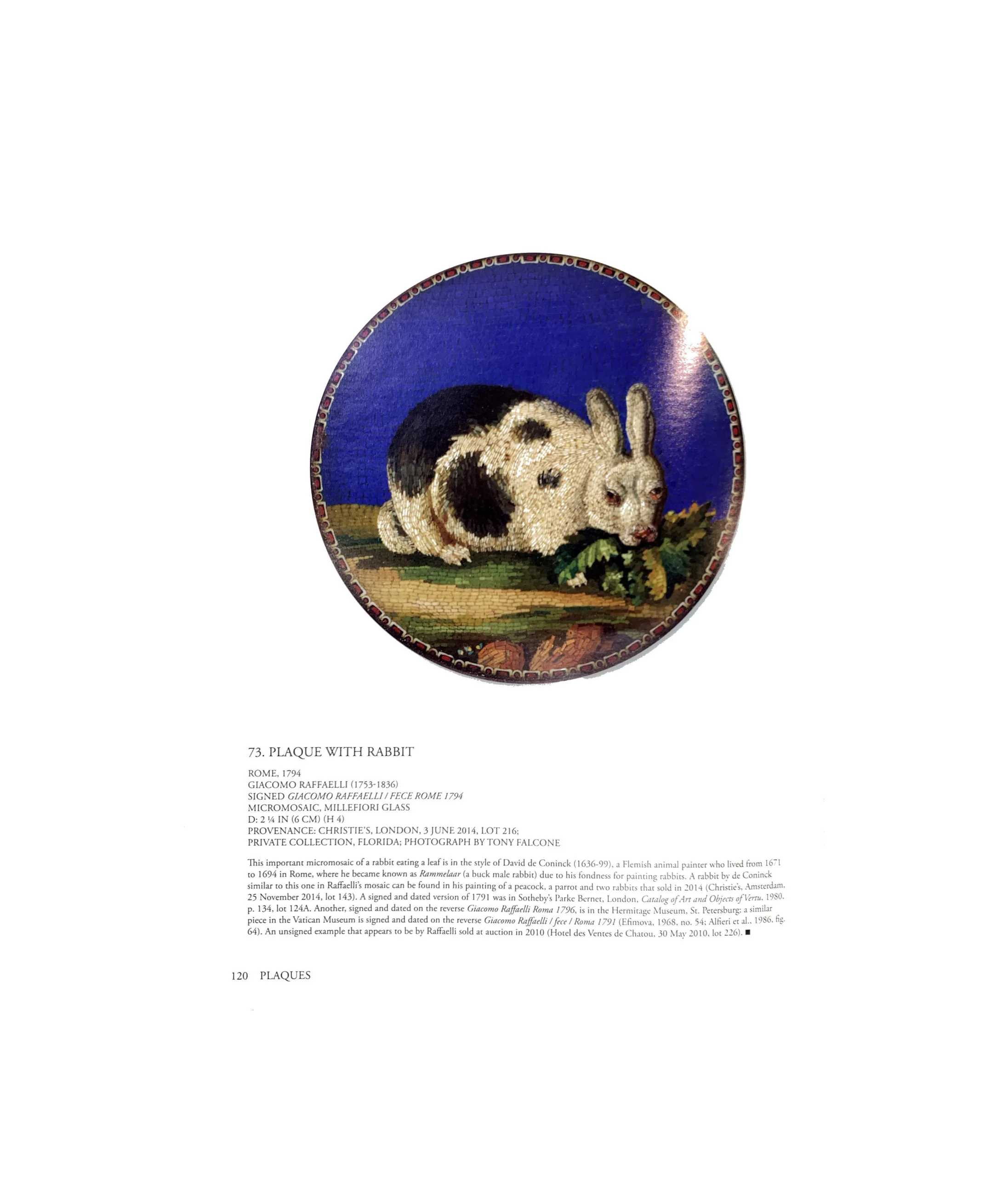 18th Century Giacomo Raffaelli Micro Mosaic Rabbit Plaque - Image 8