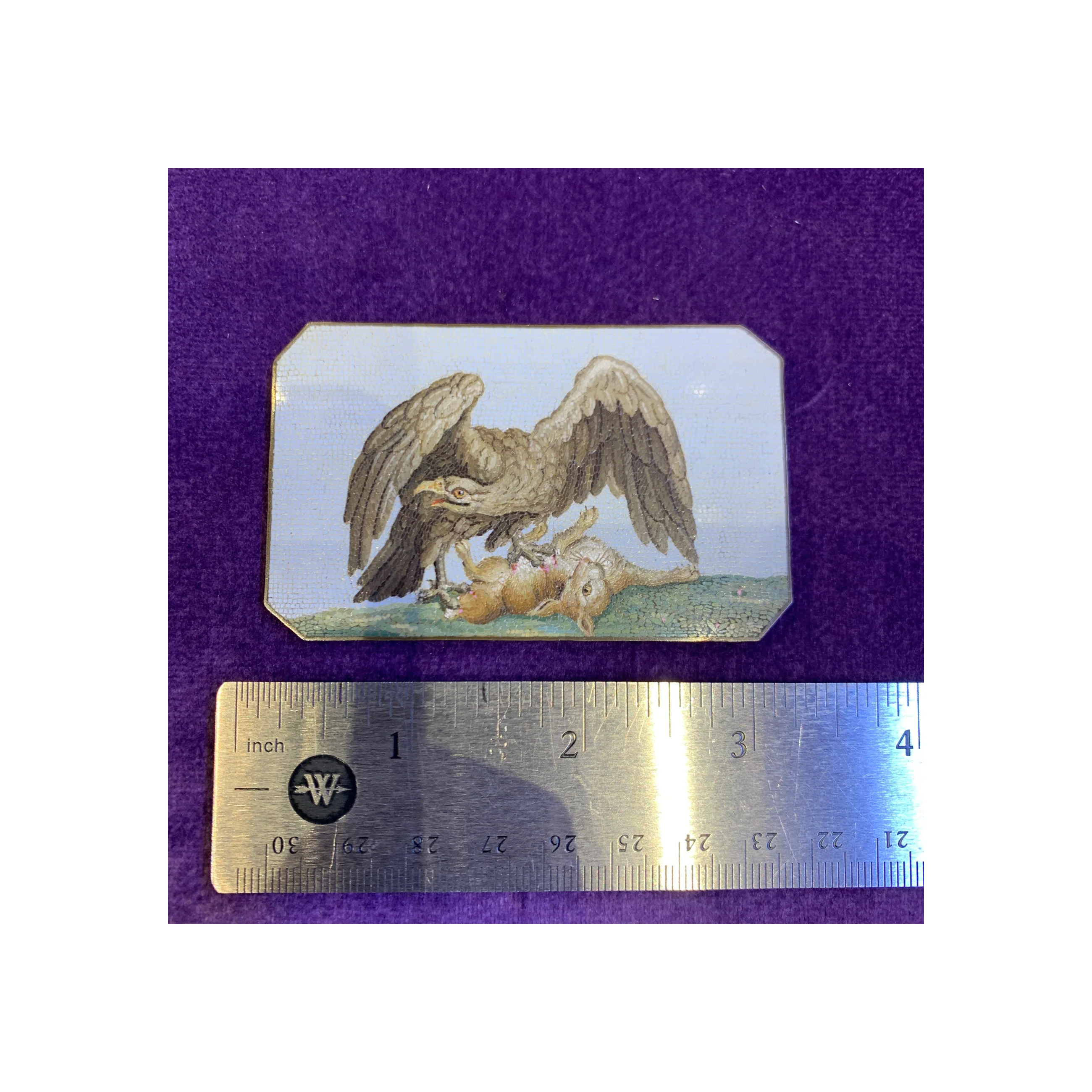 18th Century Hunting Eagle Micro Mosaic Plaque - Image 11