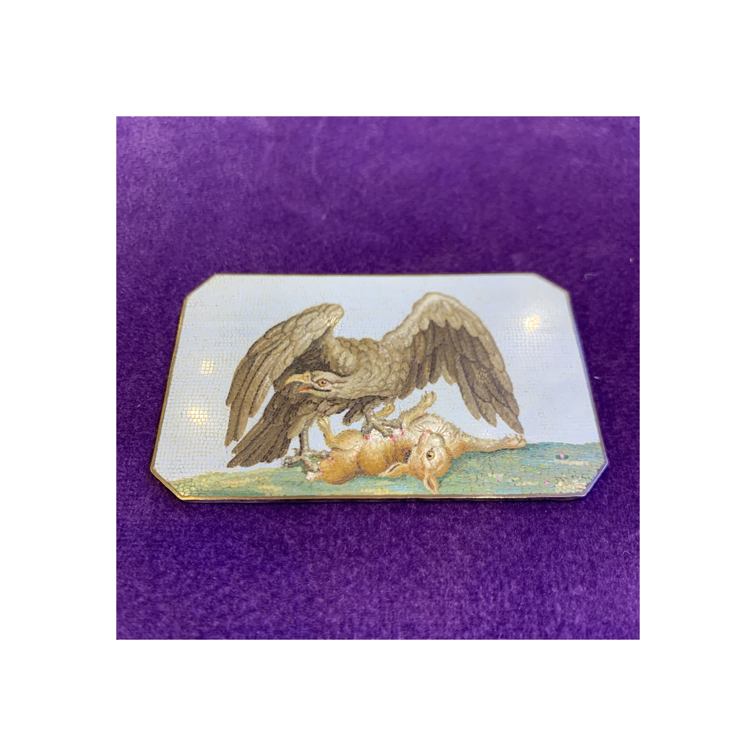 18th Century Hunting Eagle Micro Mosaic Plaque - Image 6