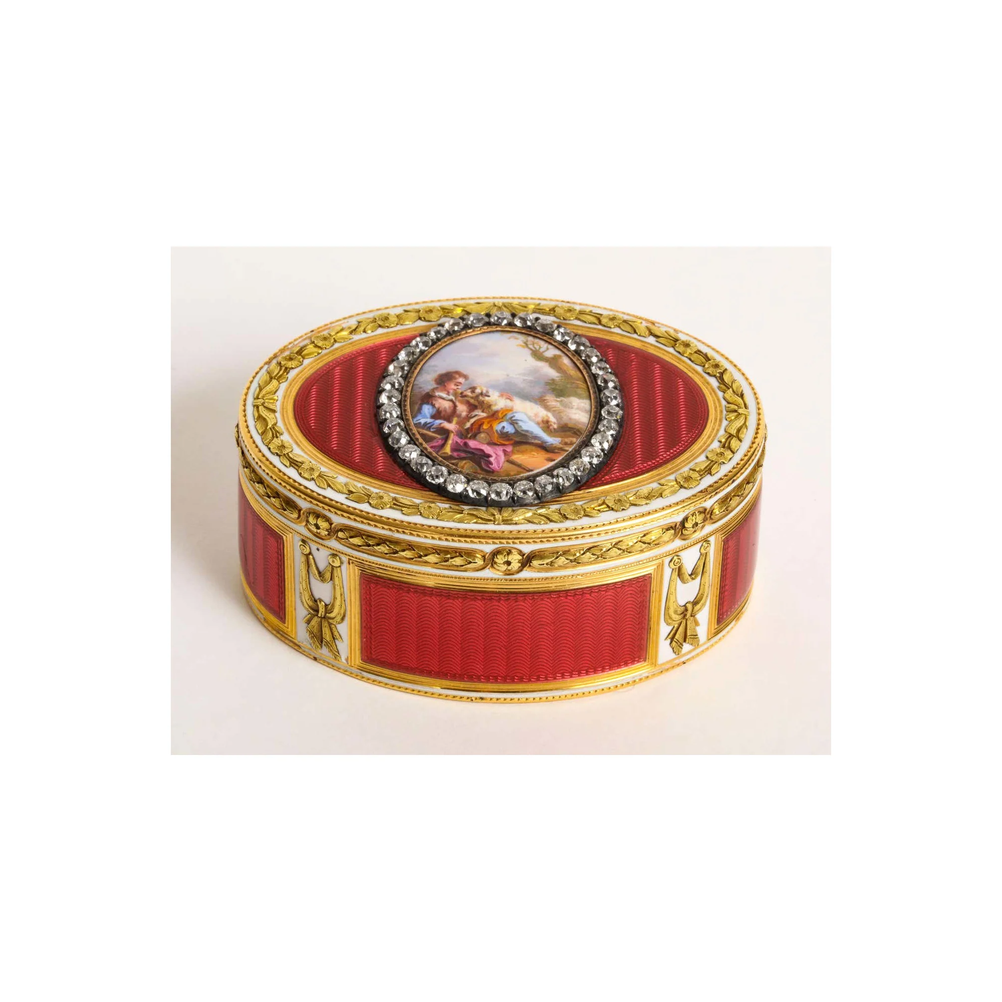 A jewelled two-colour gold and enamel snuff box, Charles Le Bastier, Paris, 1775 - Image 3
