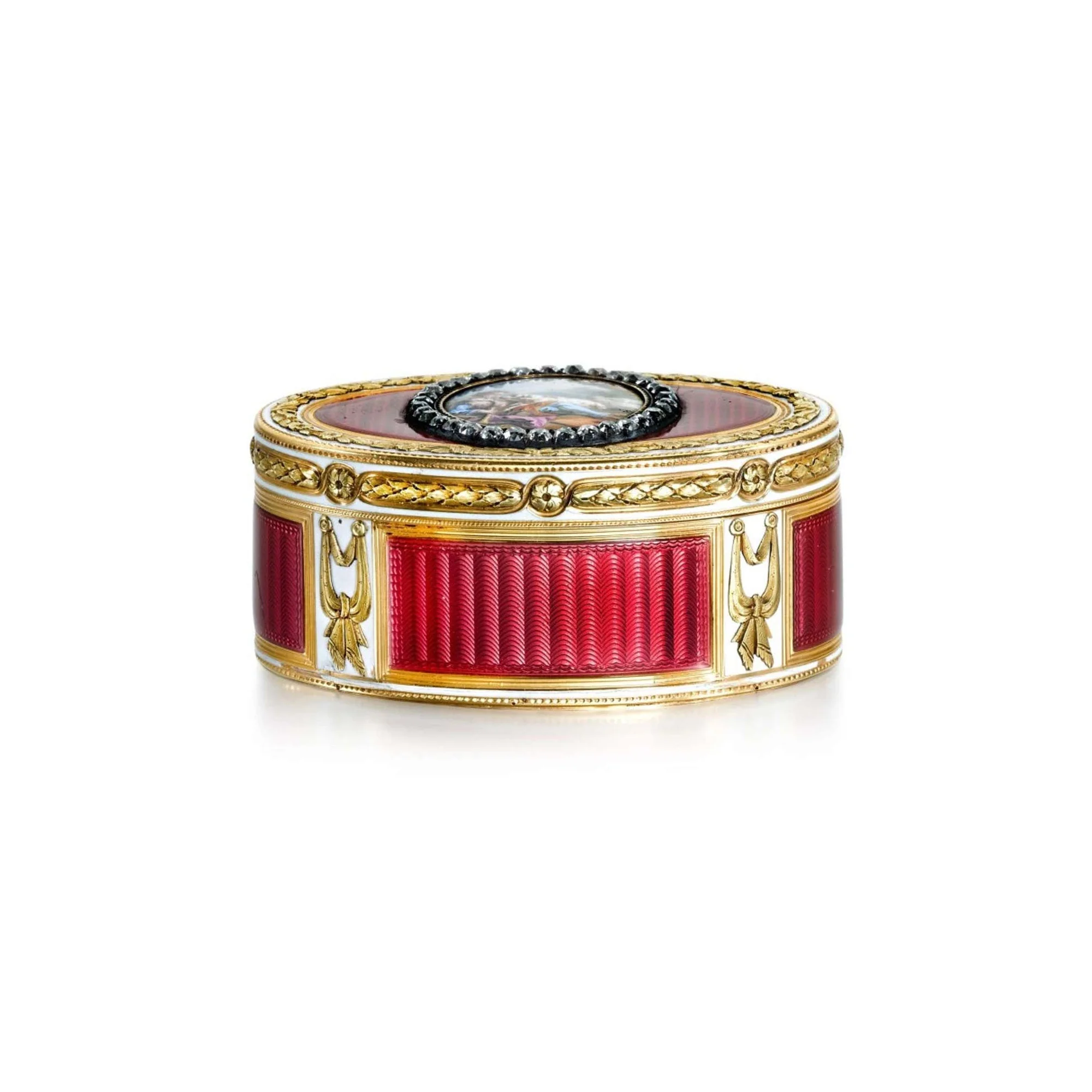 A jewelled two-colour gold and enamel snuff box, Charles Le Bastier, Paris, 1775 - Image 4
