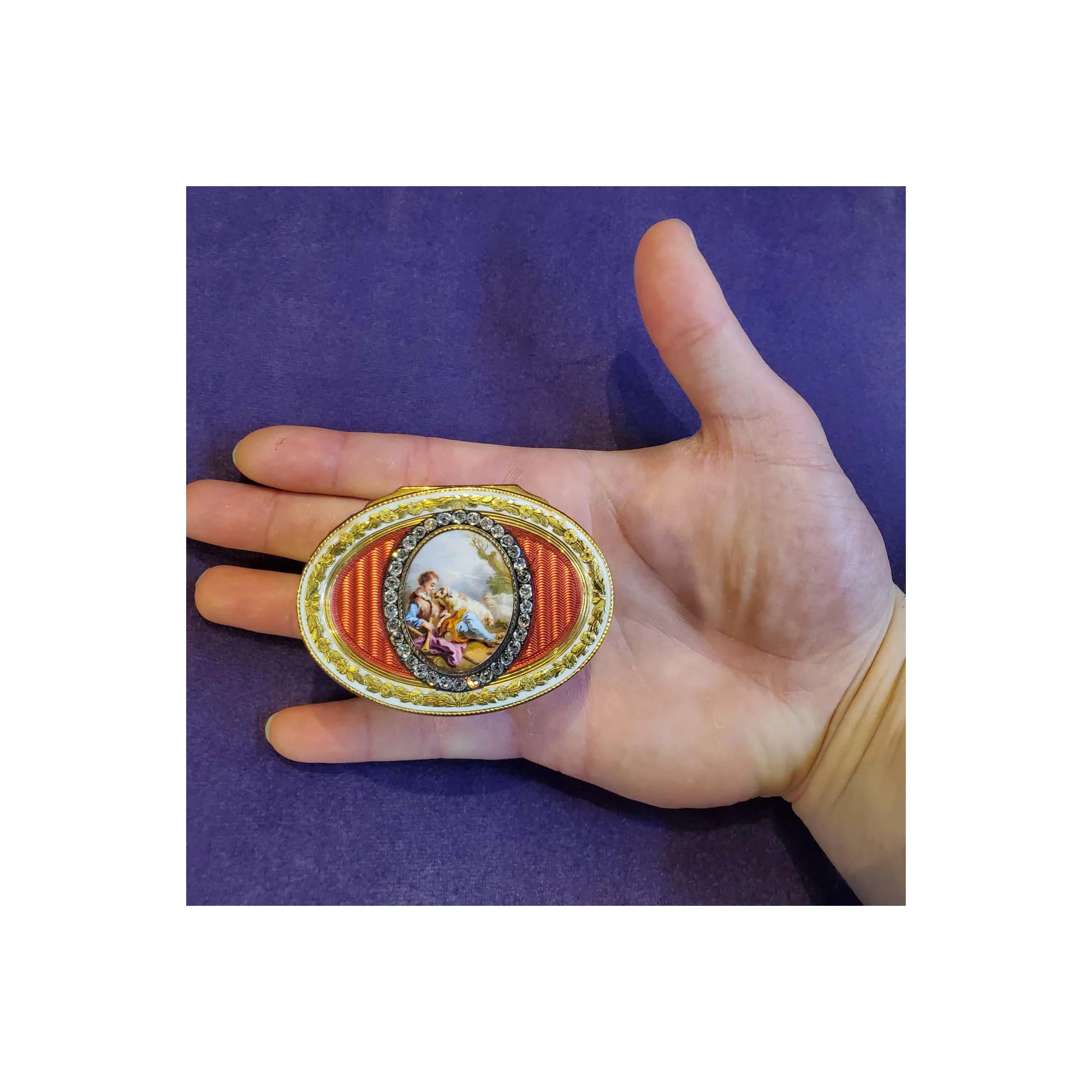A jewelled two-colour gold and enamel snuff box, Charles Le Bastier, Paris, 1775 - Image 6