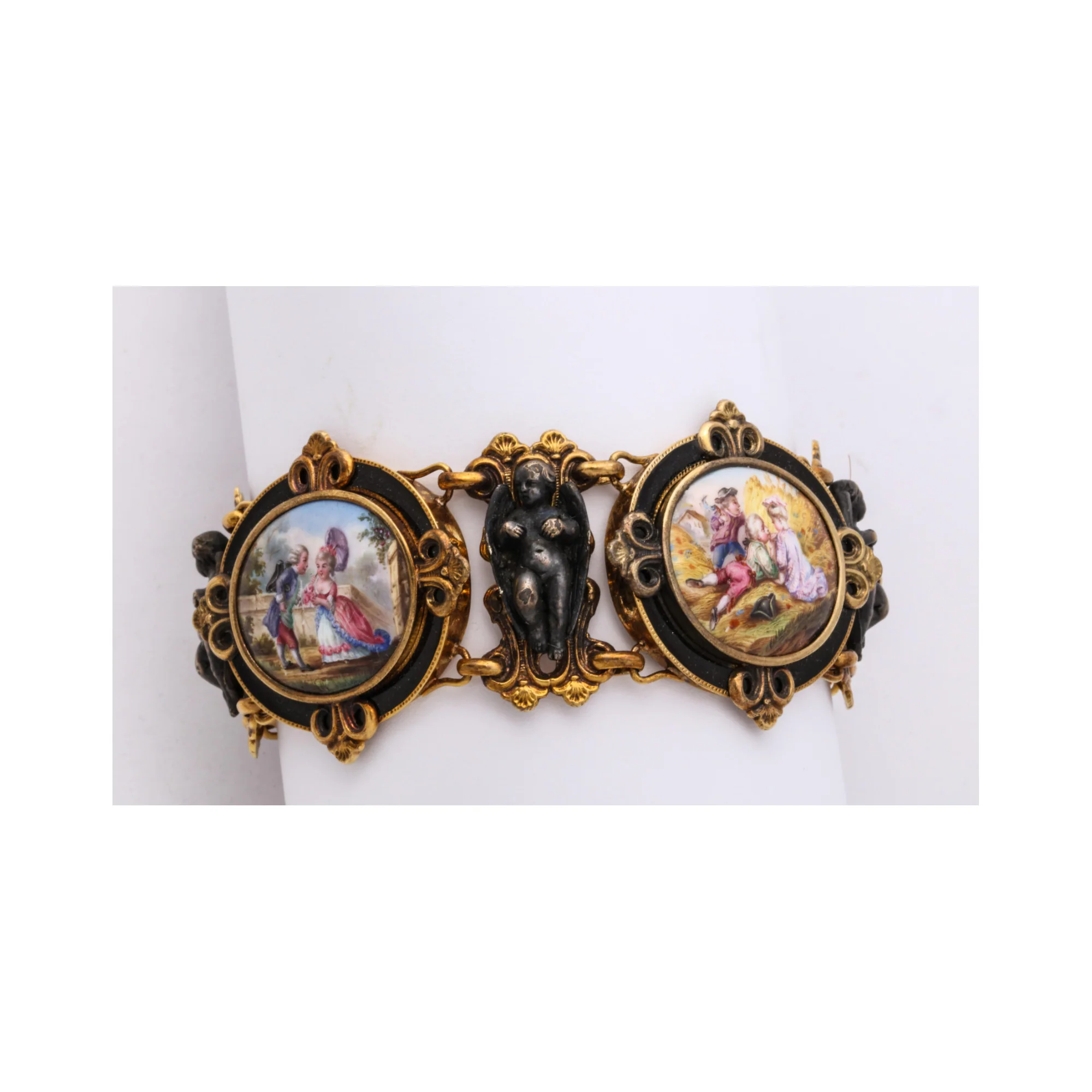 A Very Rare Antique Enamel Bracelet attributed to Froment Meurice - Image 3