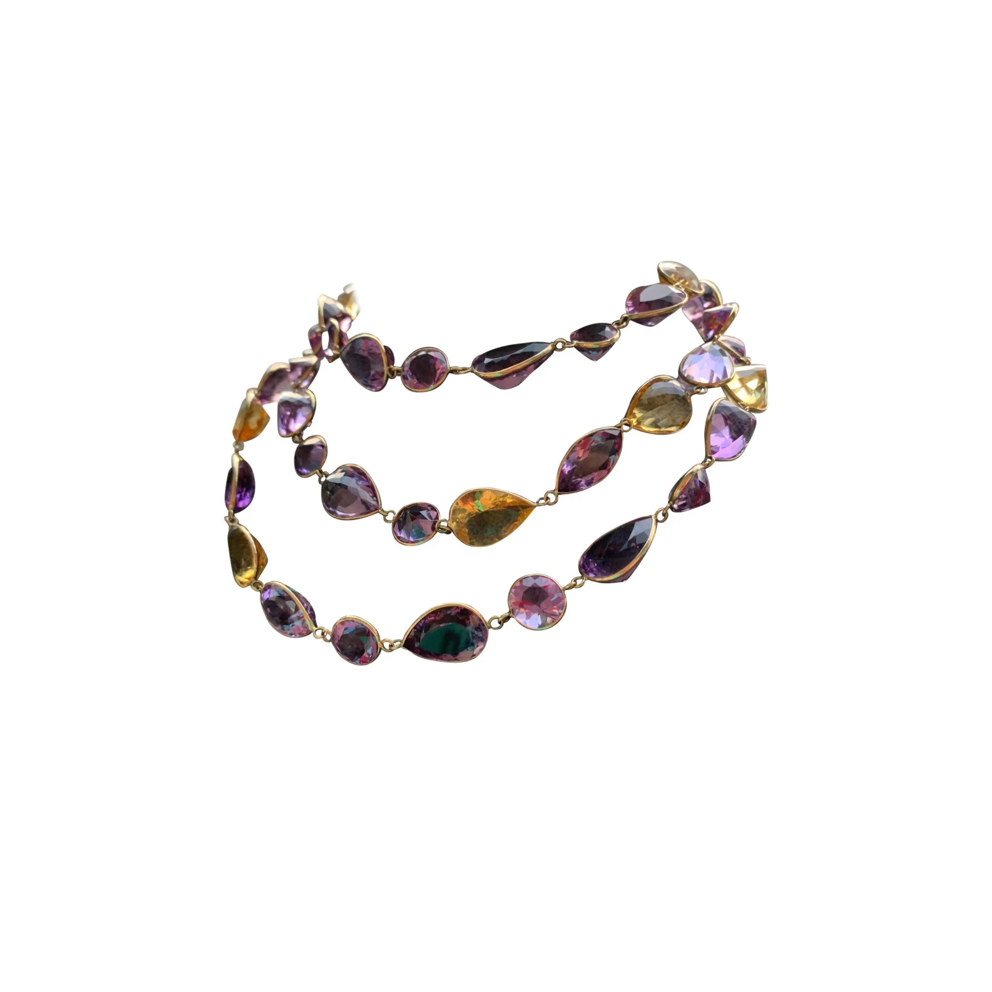 Amethyst and Citrine Long Chain
