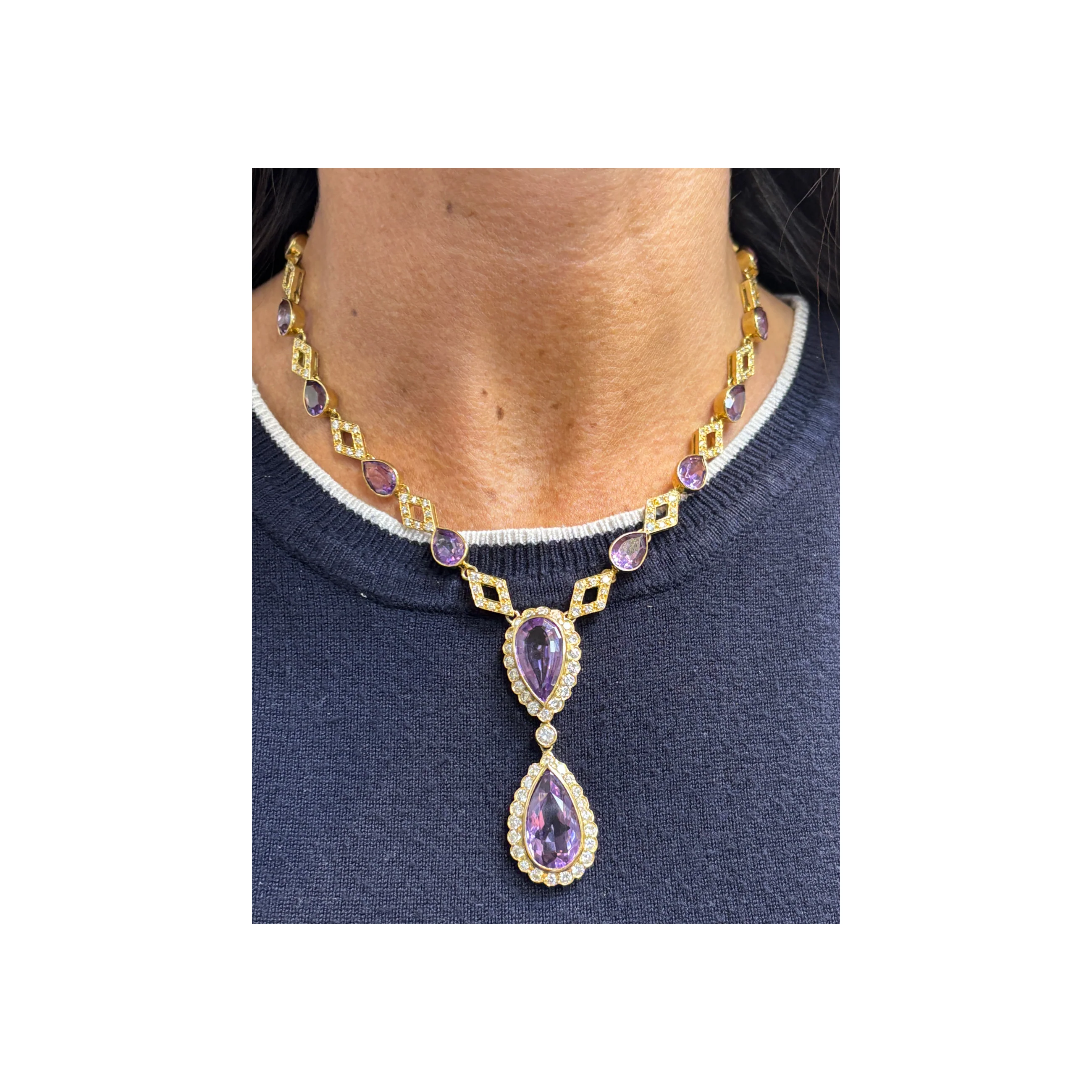 Amethyst and Diamond Necklace - Image 2