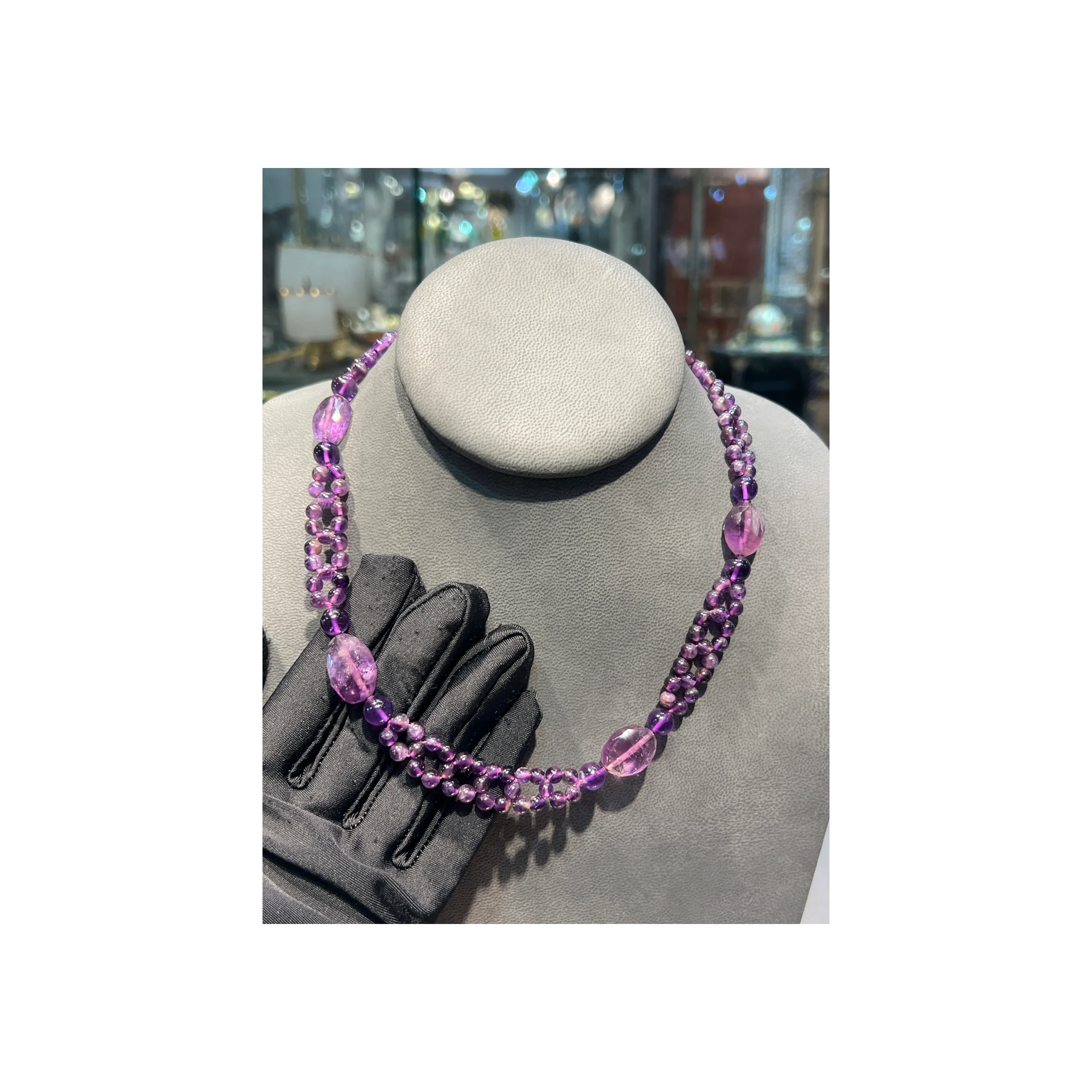 Amethyst Bead Necklace - Image 3