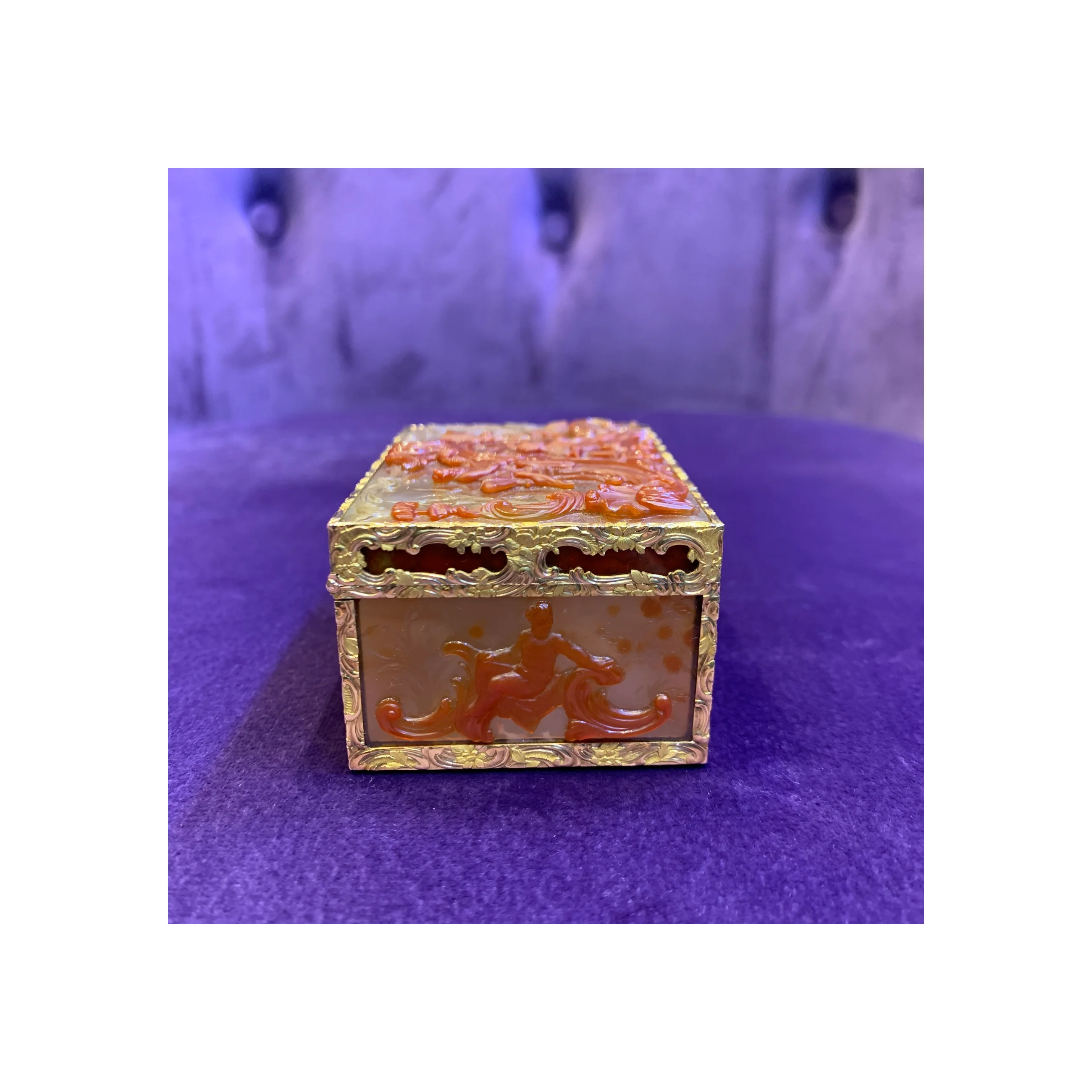 Antique Carved Agate Snuff Box - Image 12