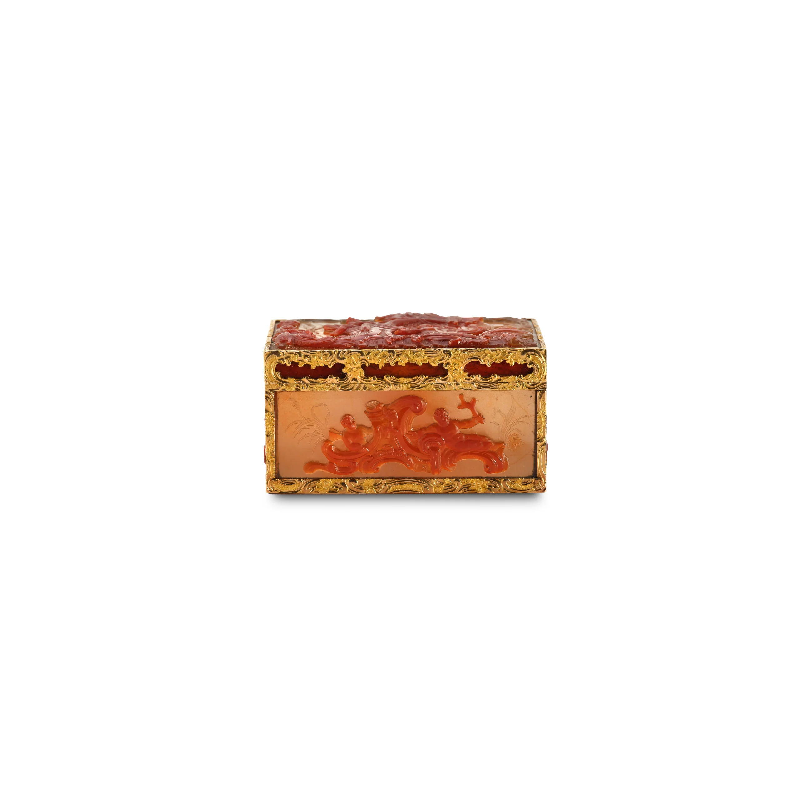Antique Carved Agate Snuff Box - Image 5