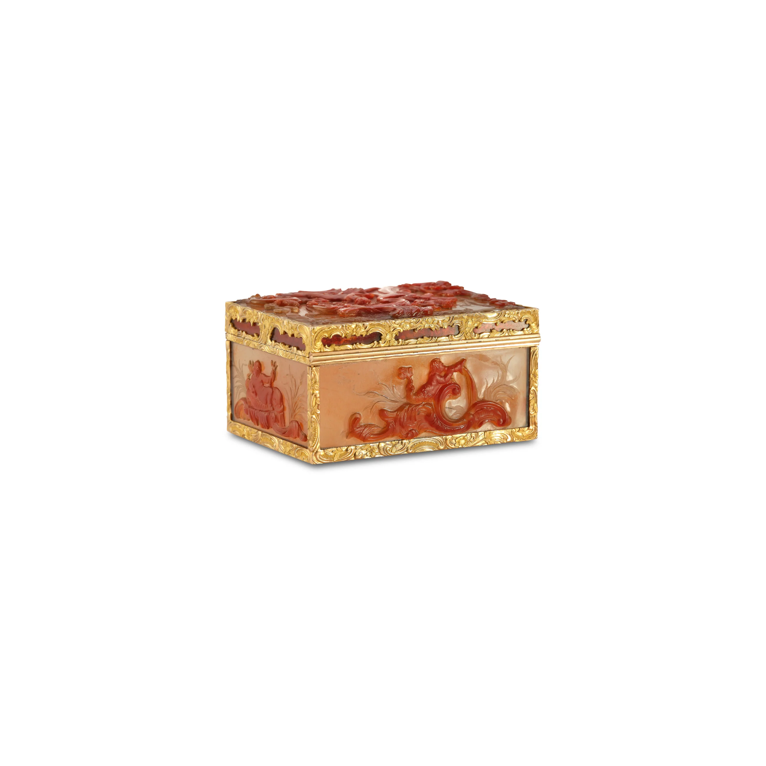 Antique Carved Agate Snuff Box - Image 6