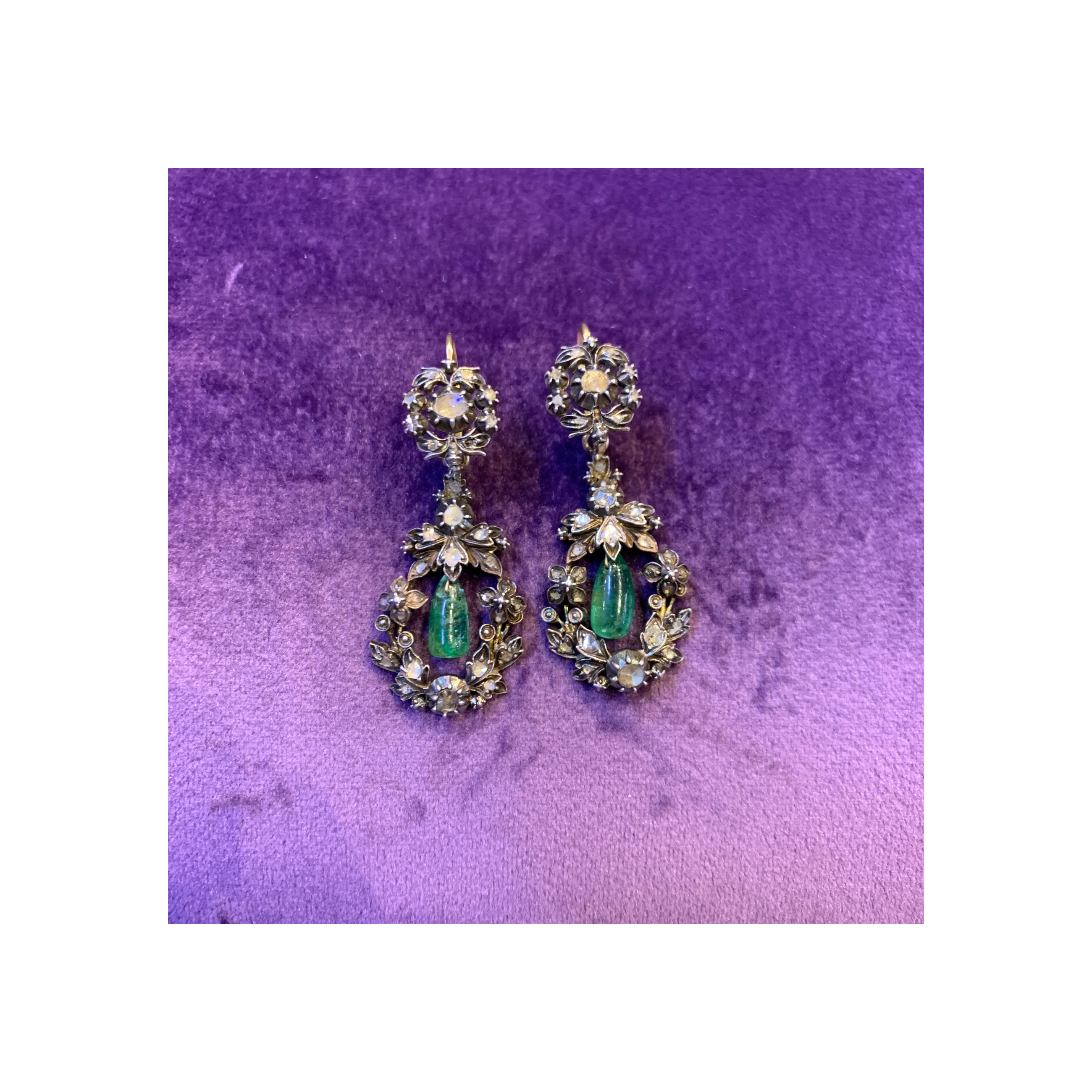 Antique Emerald Earrings - Image 4