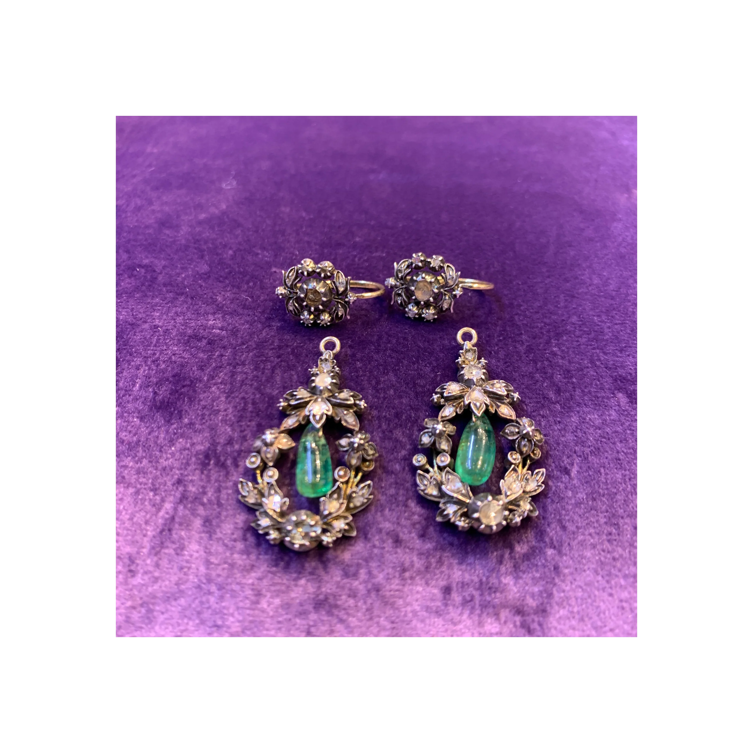 Antique Emerald Earrings - Image 6