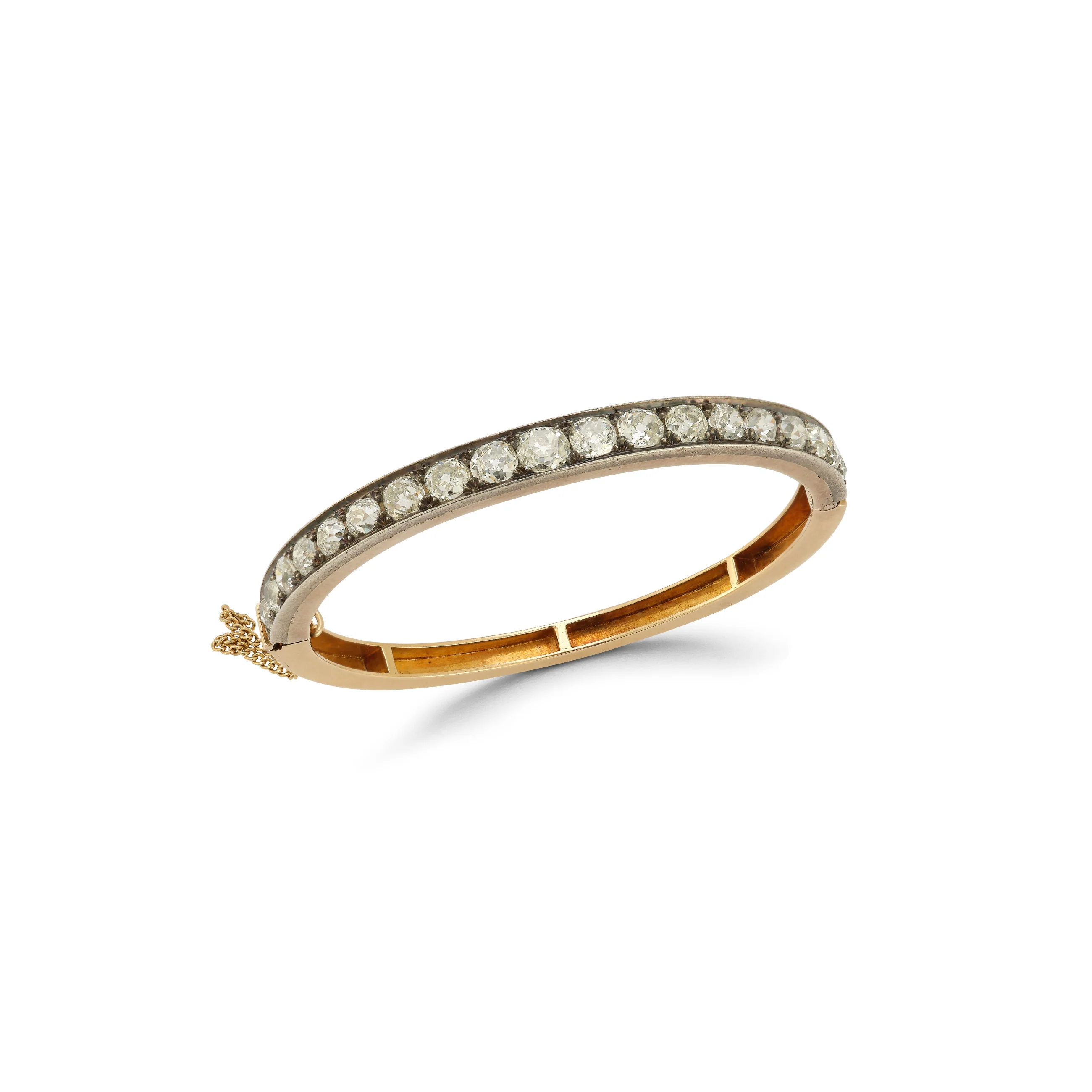 Antique Old Mine Diamond Bangle Bracelet