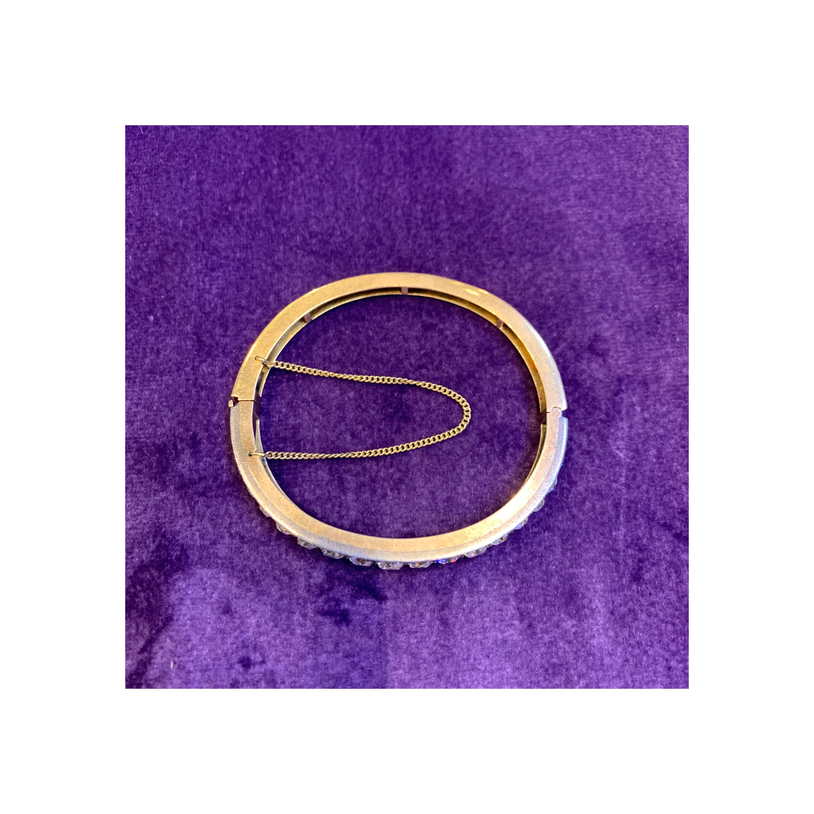 Antique Old Mine Diamond Bangle Bracelet - Image 6