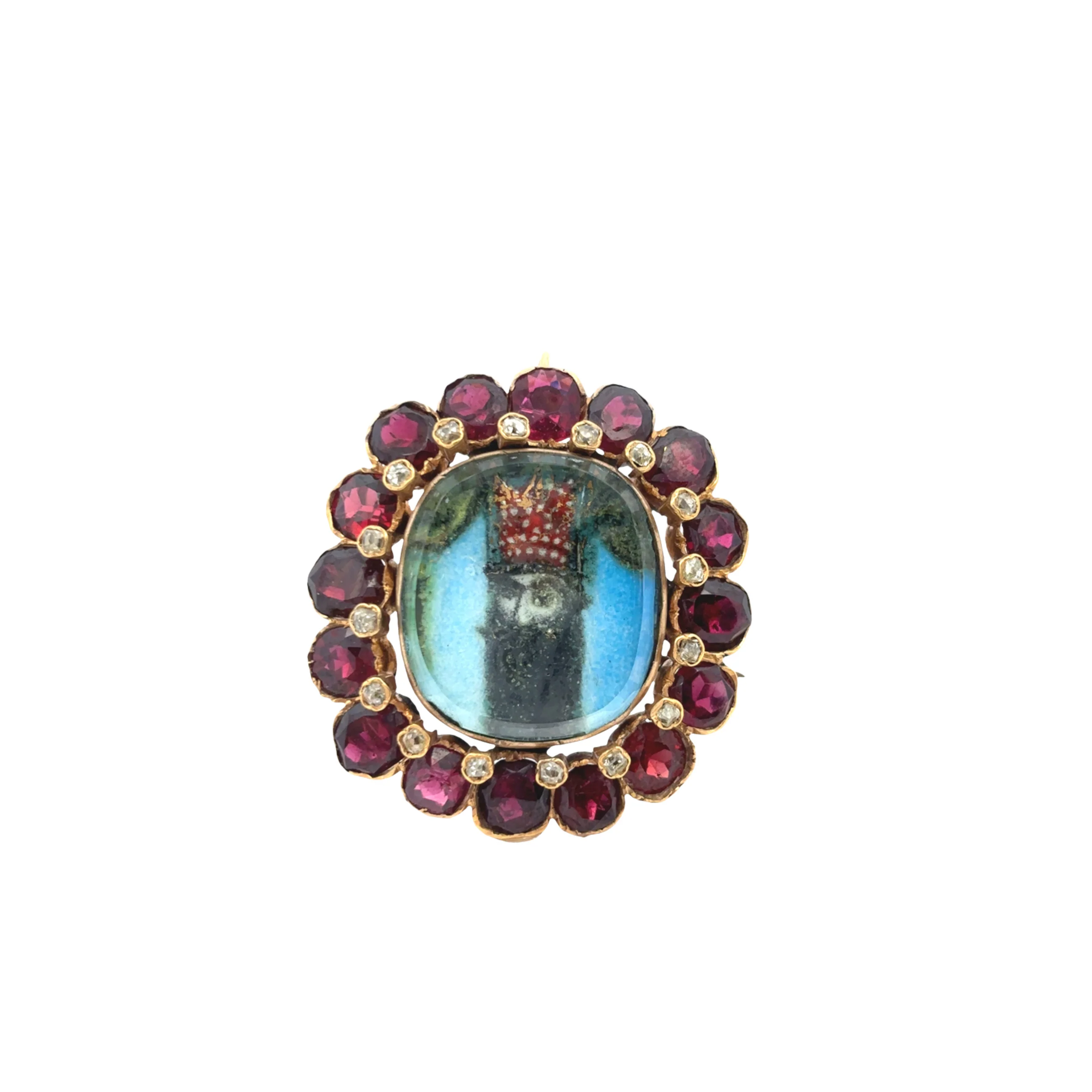 Antique Portrait Brooch Pendant