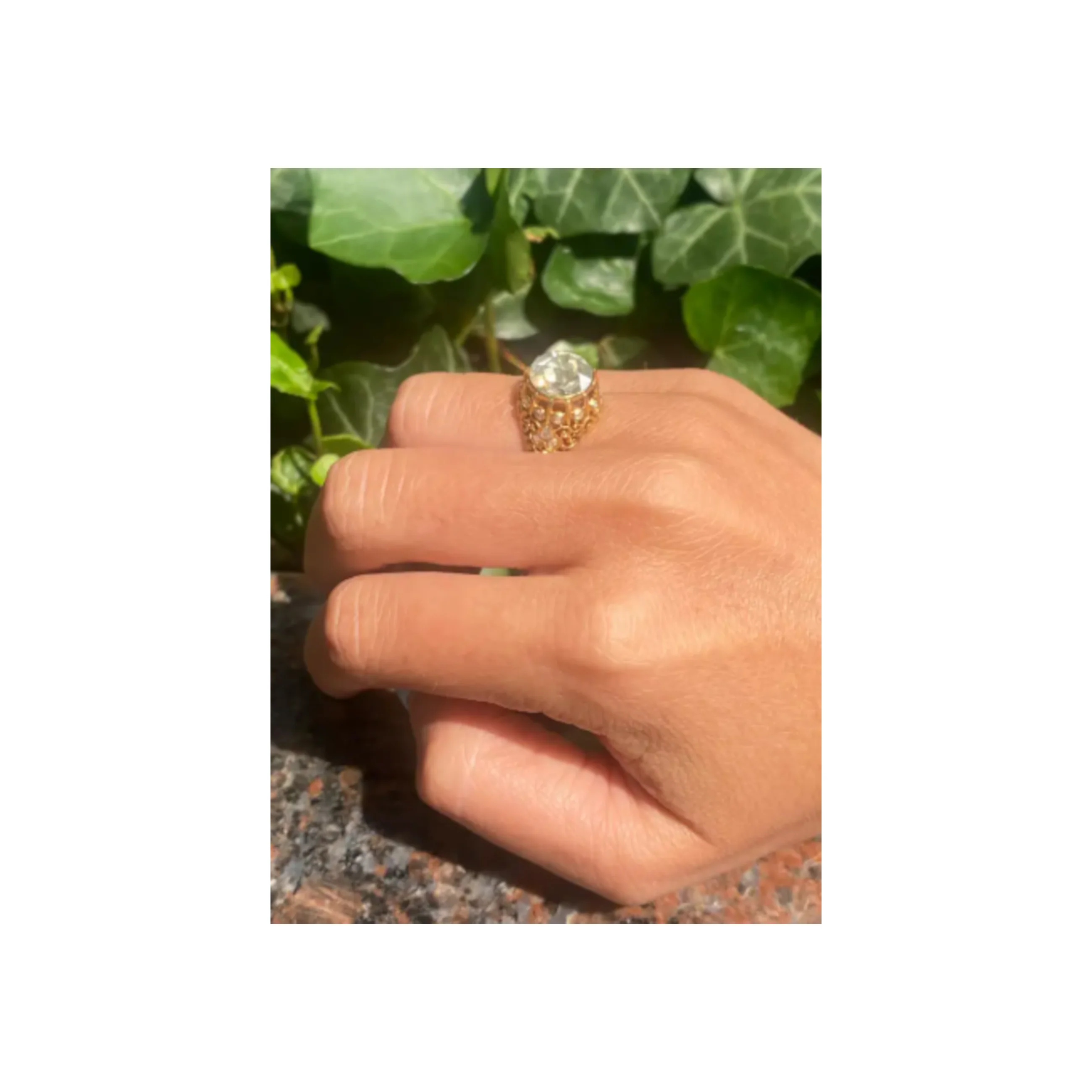 Antique Rose Cut Diamond Ring - Image 4