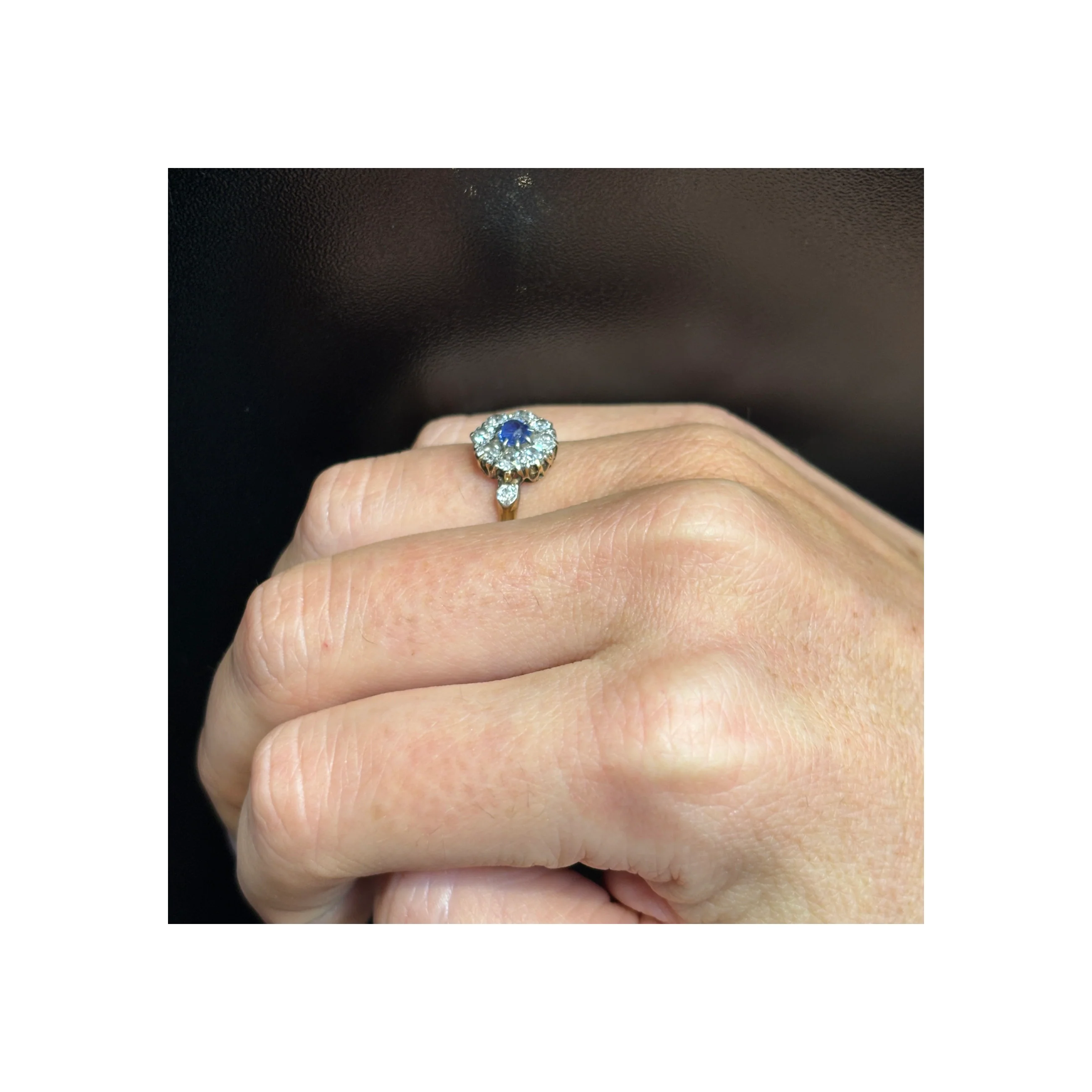 Antique Sapphire And Diamond Cluster Ring - Image 3