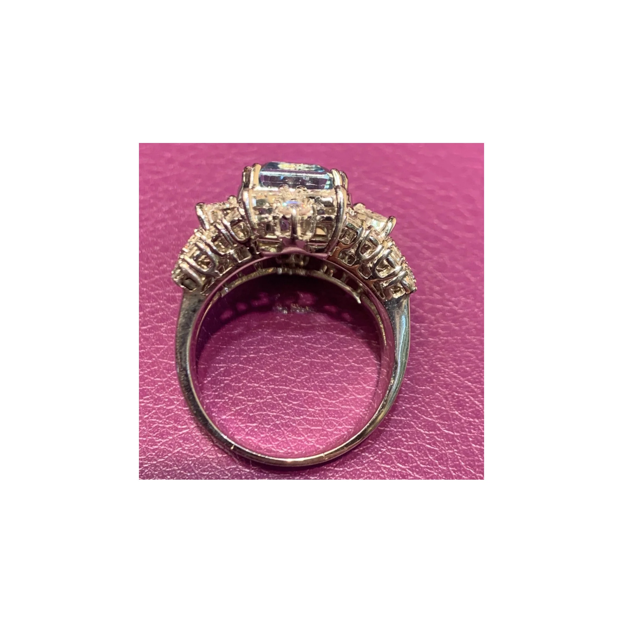 Aquamarine and Diamond Cocktail Ring - Image 3