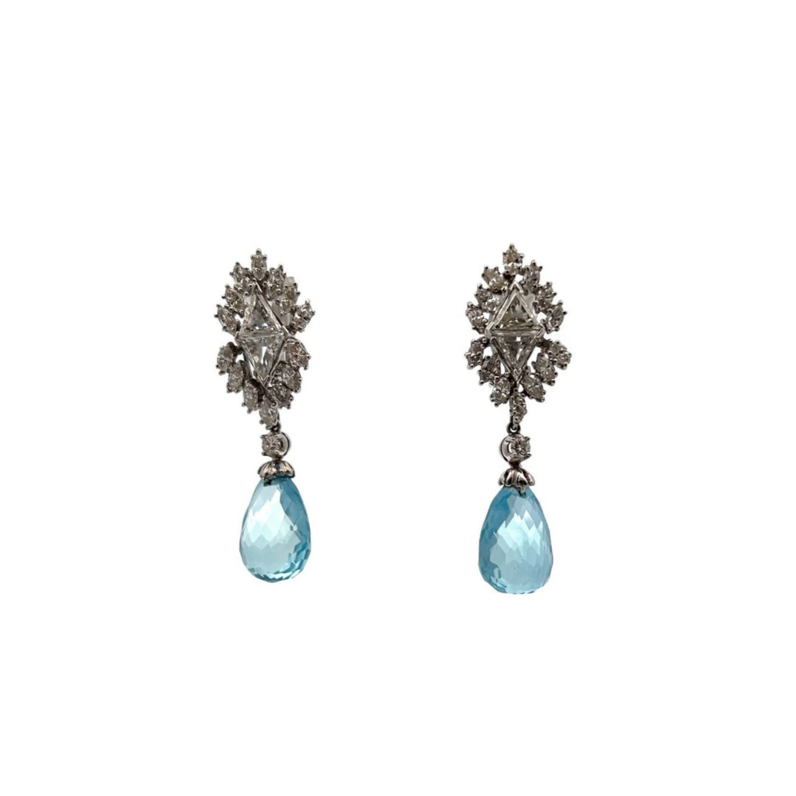 Aquamarine and Diamond Day and Night Earrings - Image 9