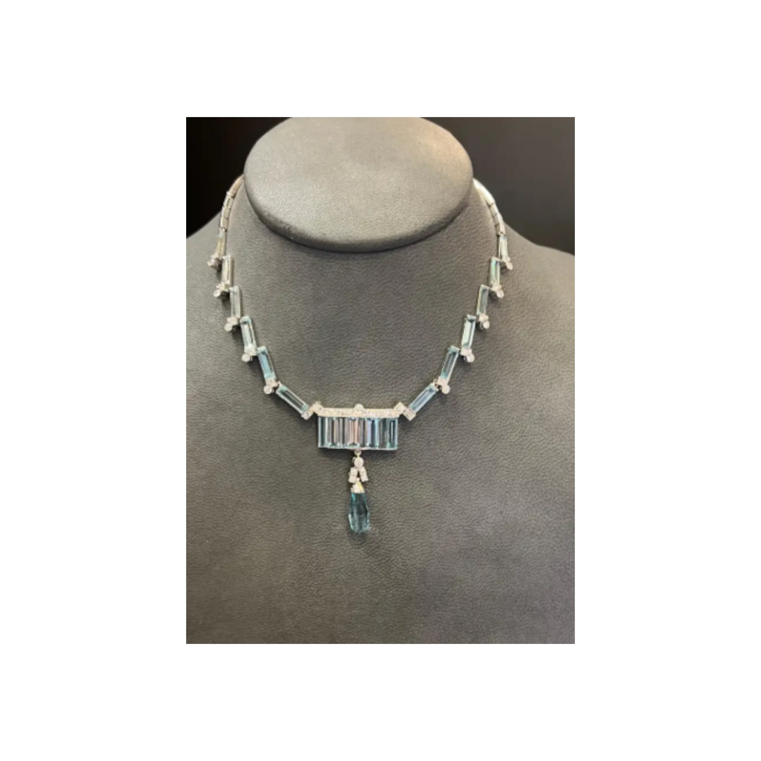 Aquamarine and Diamond Necklace - Image 5