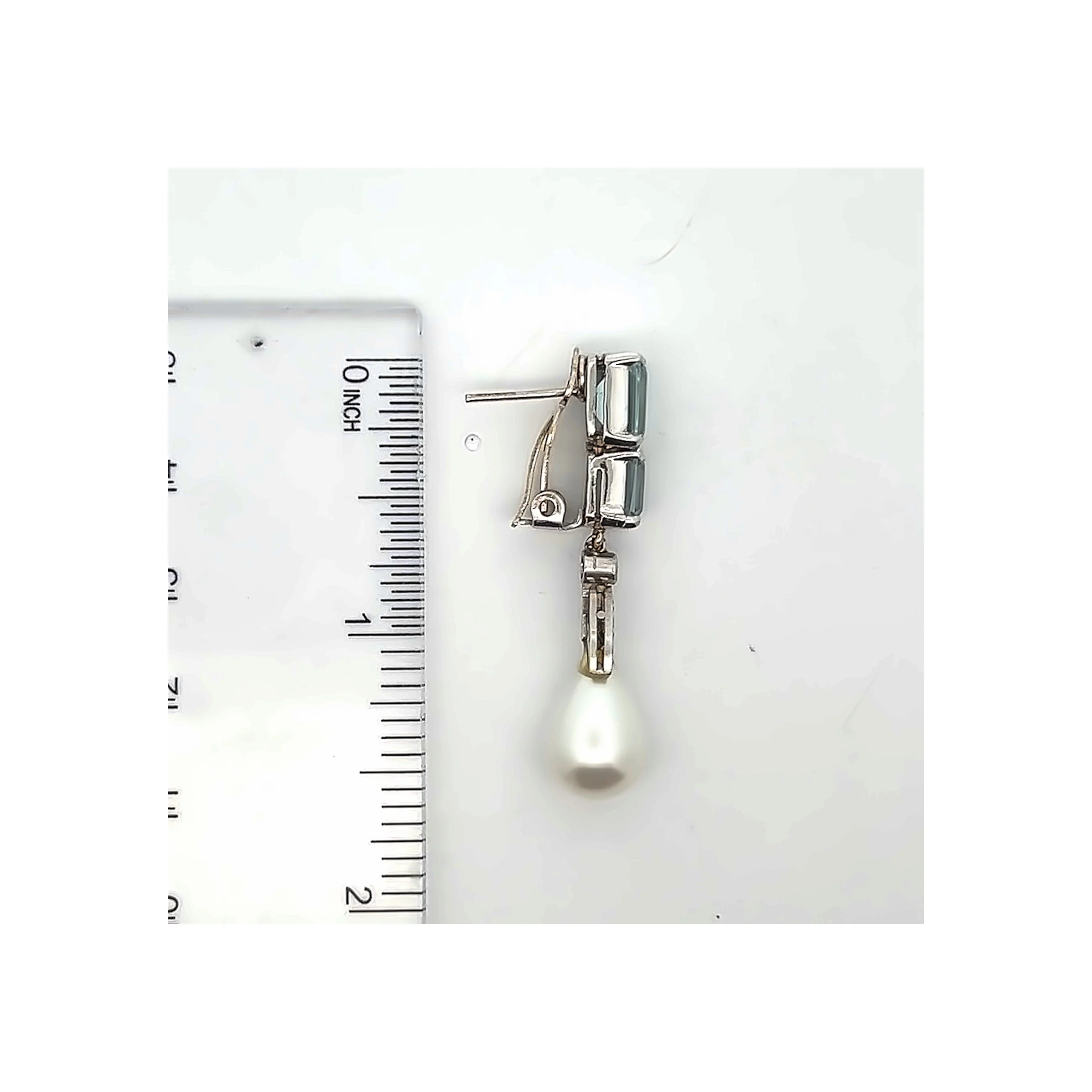 Aquamarine and Pearl Earrings - Image 4