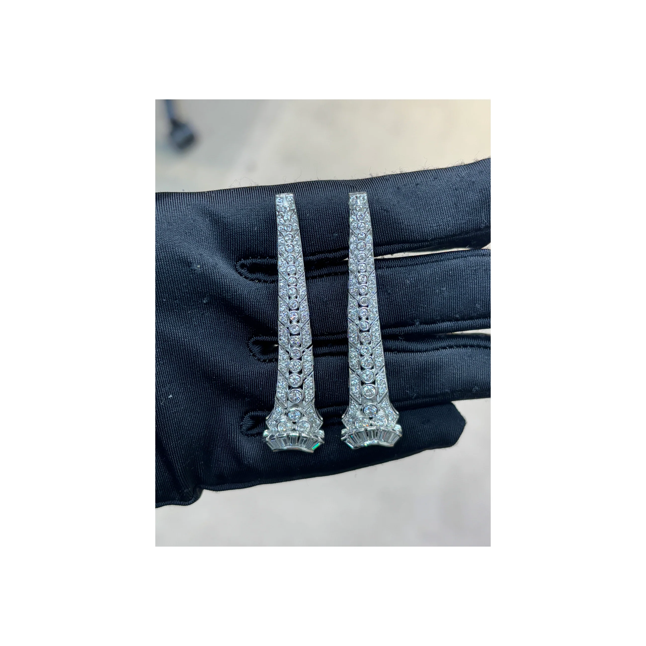 Art Deco Diamond Earrings - Image 4