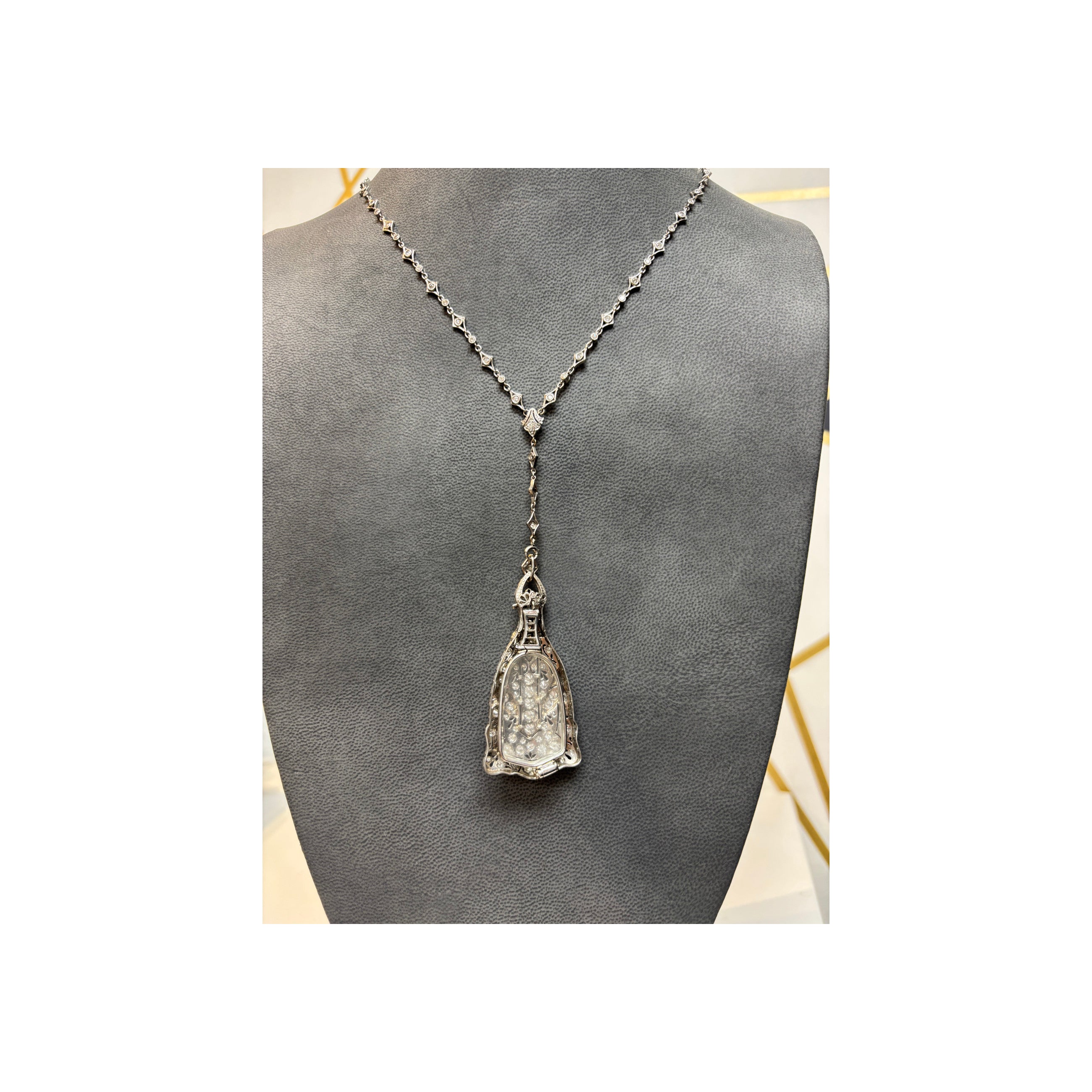 Art Deco Diamond Lorgnette Necklace - Image 9