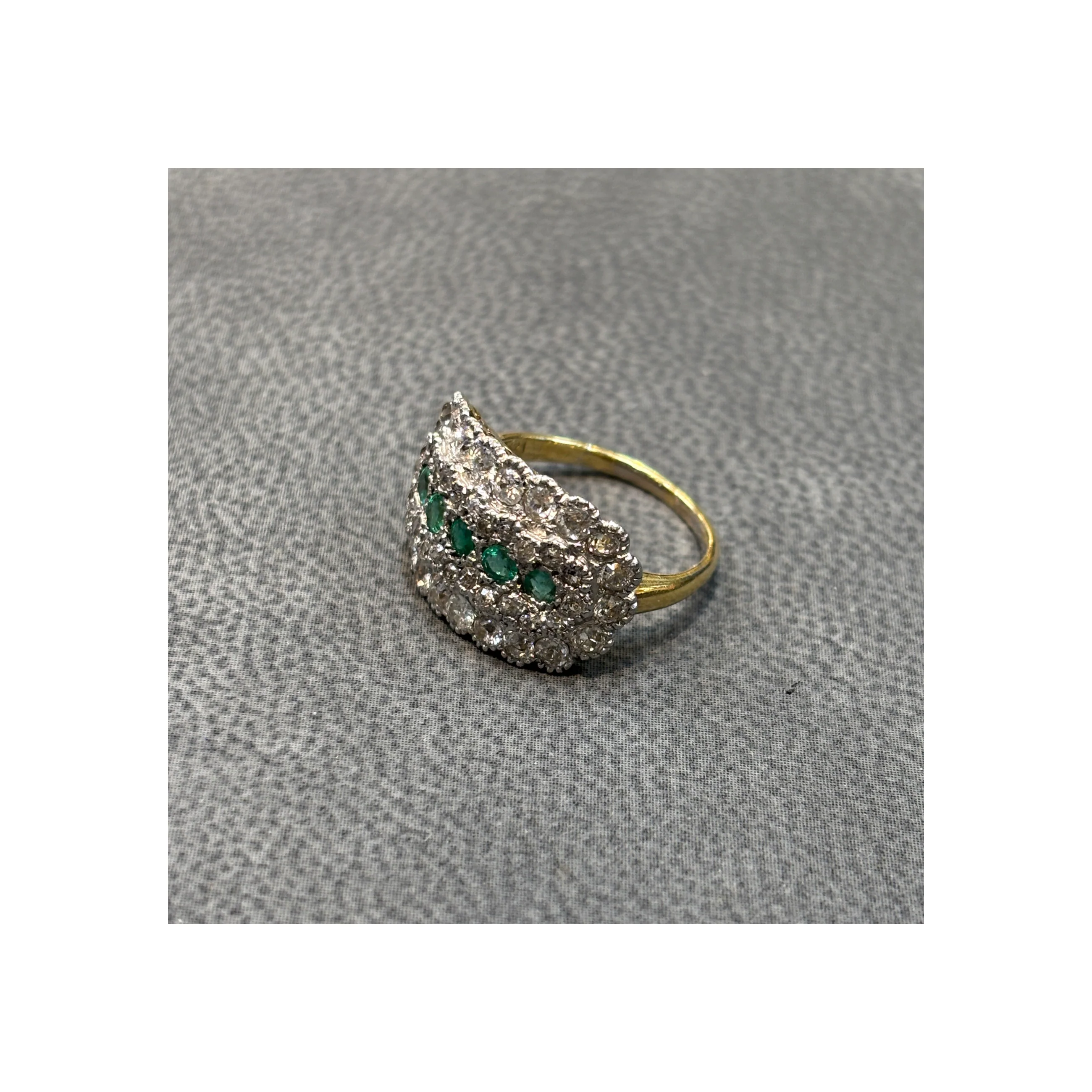 Art Deco Emerald & Diamond Band Ring - Image 6