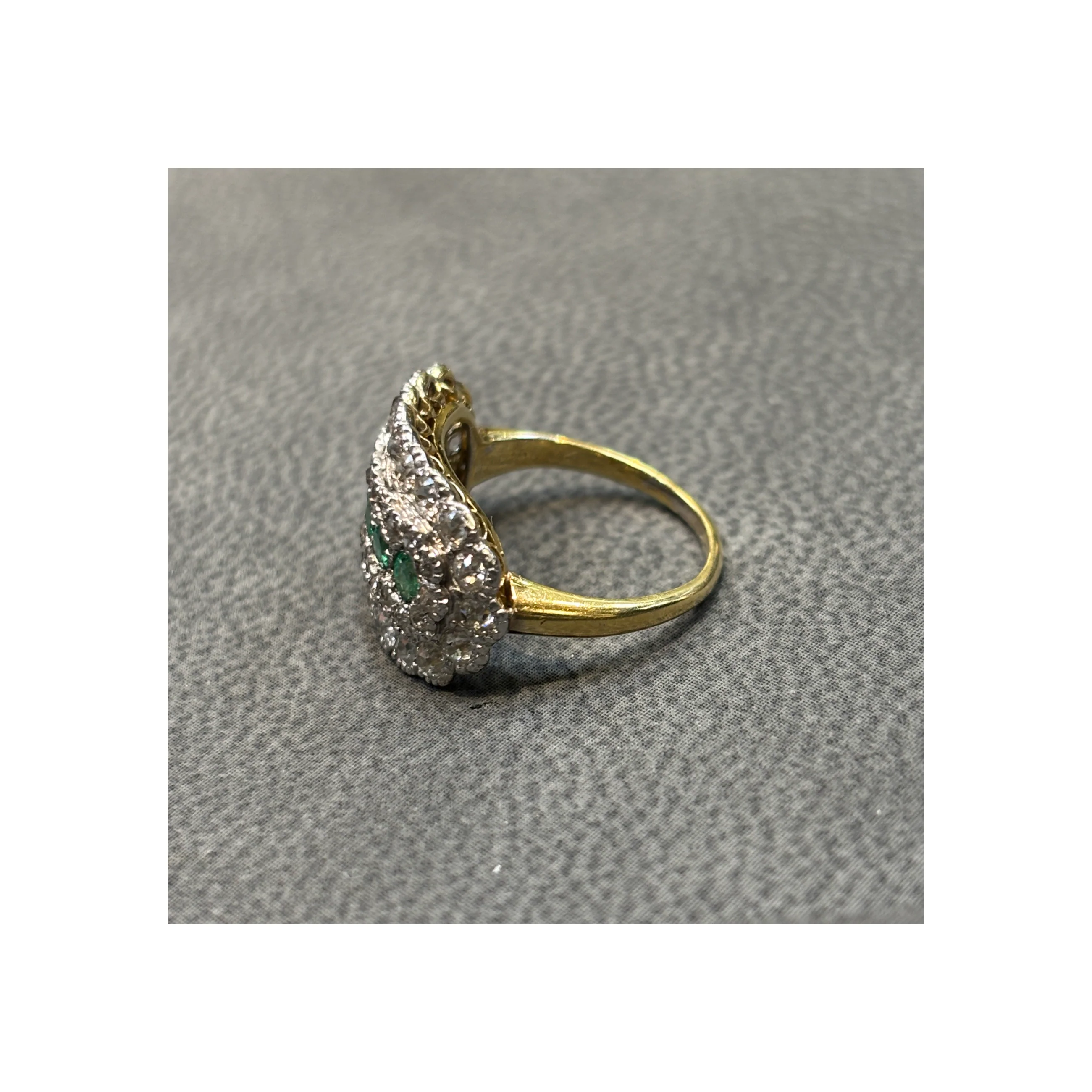 Art Deco Emerald & Diamond Band Ring - Image 7