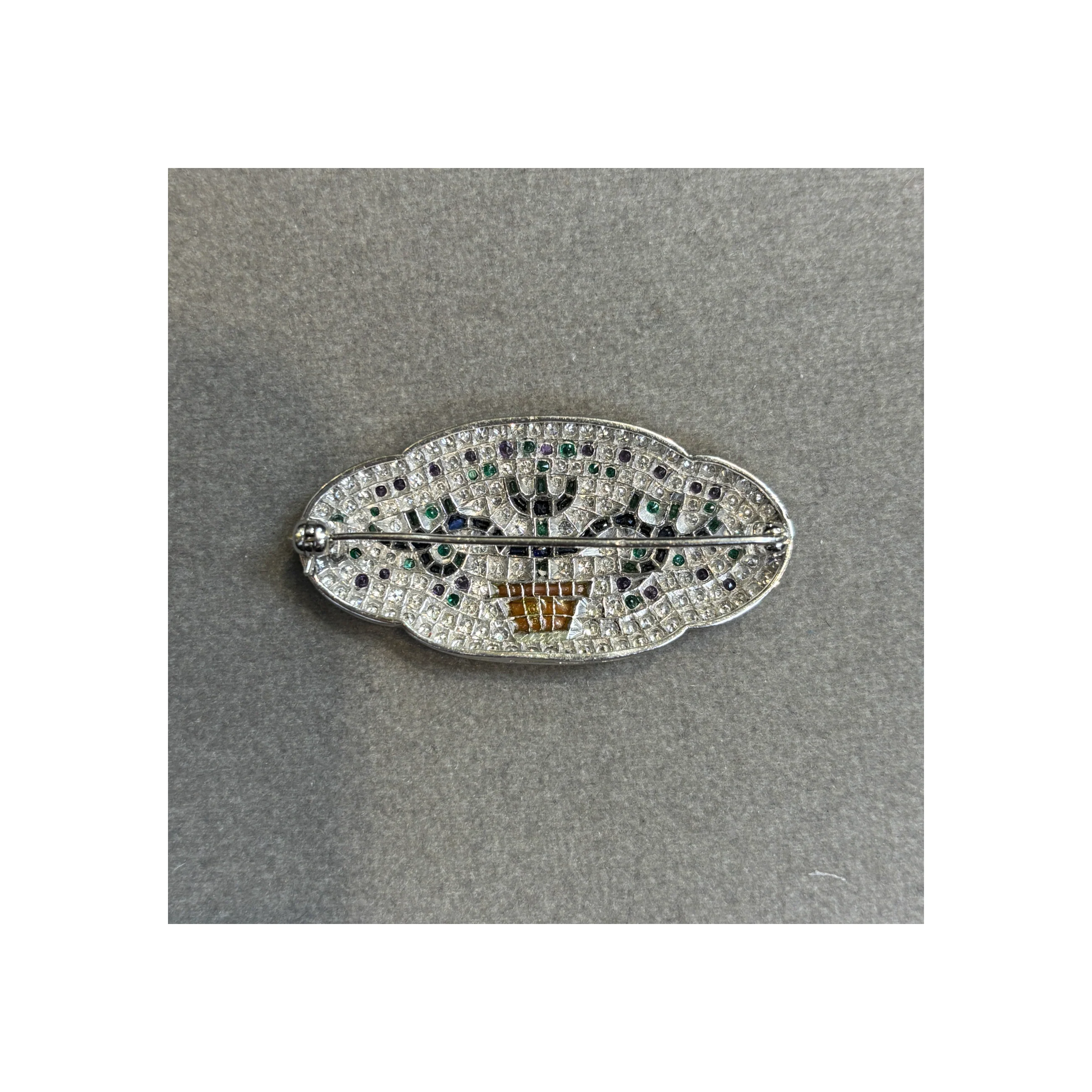 Art Deco Multi Gem Giardinetto Brooch - Image 5