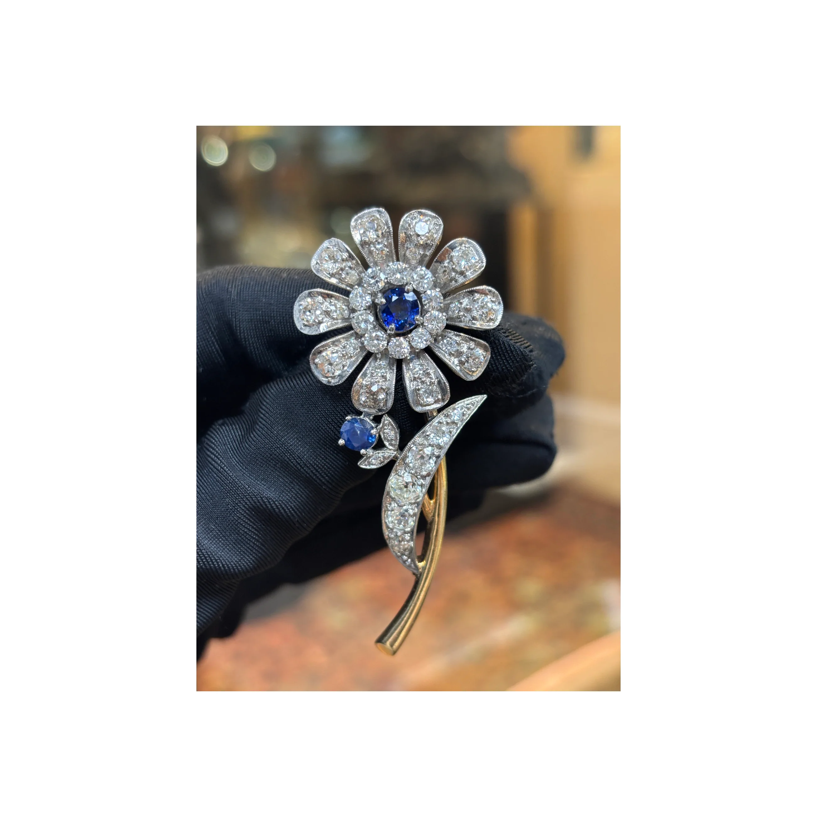 Art Deco Sapphire and Diamond Brooch - Image 3
