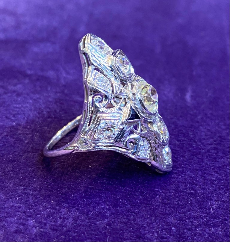 Art Deco Three Stone Diamond Ring - Image 3