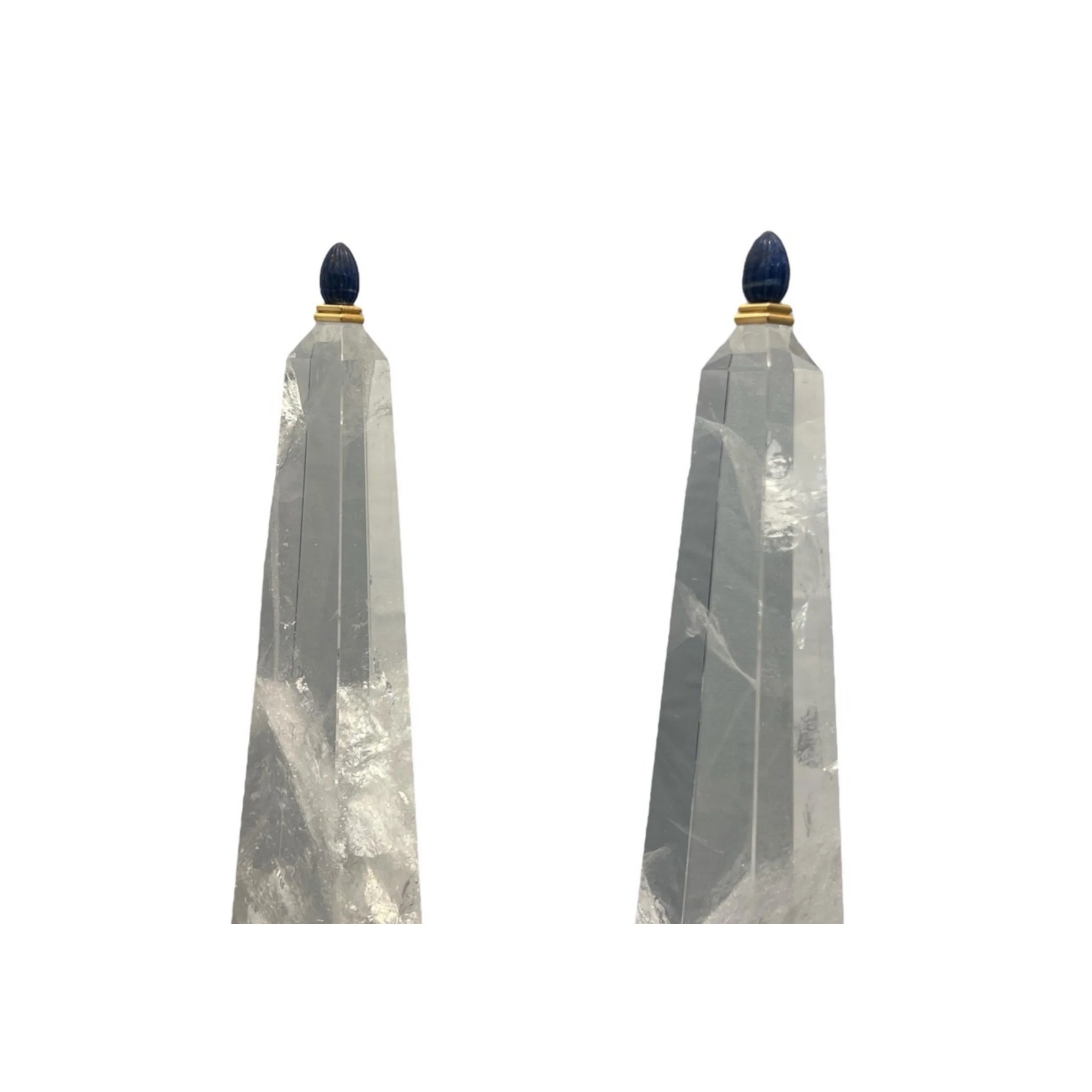 Boucheron Pair of Rock Crystal and Gold Obelisks - Image 8