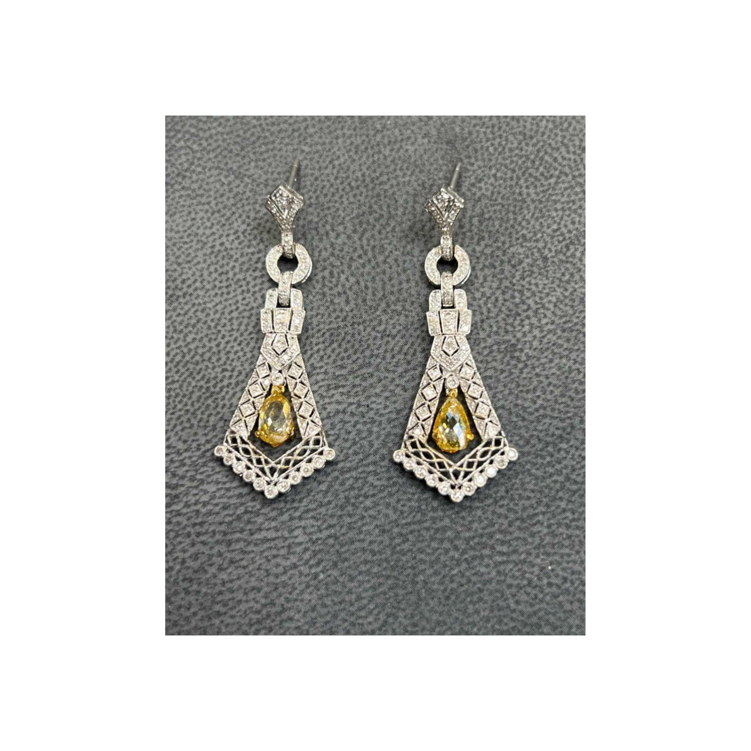 Briolette Diamond Dangle Earrings - Image 4