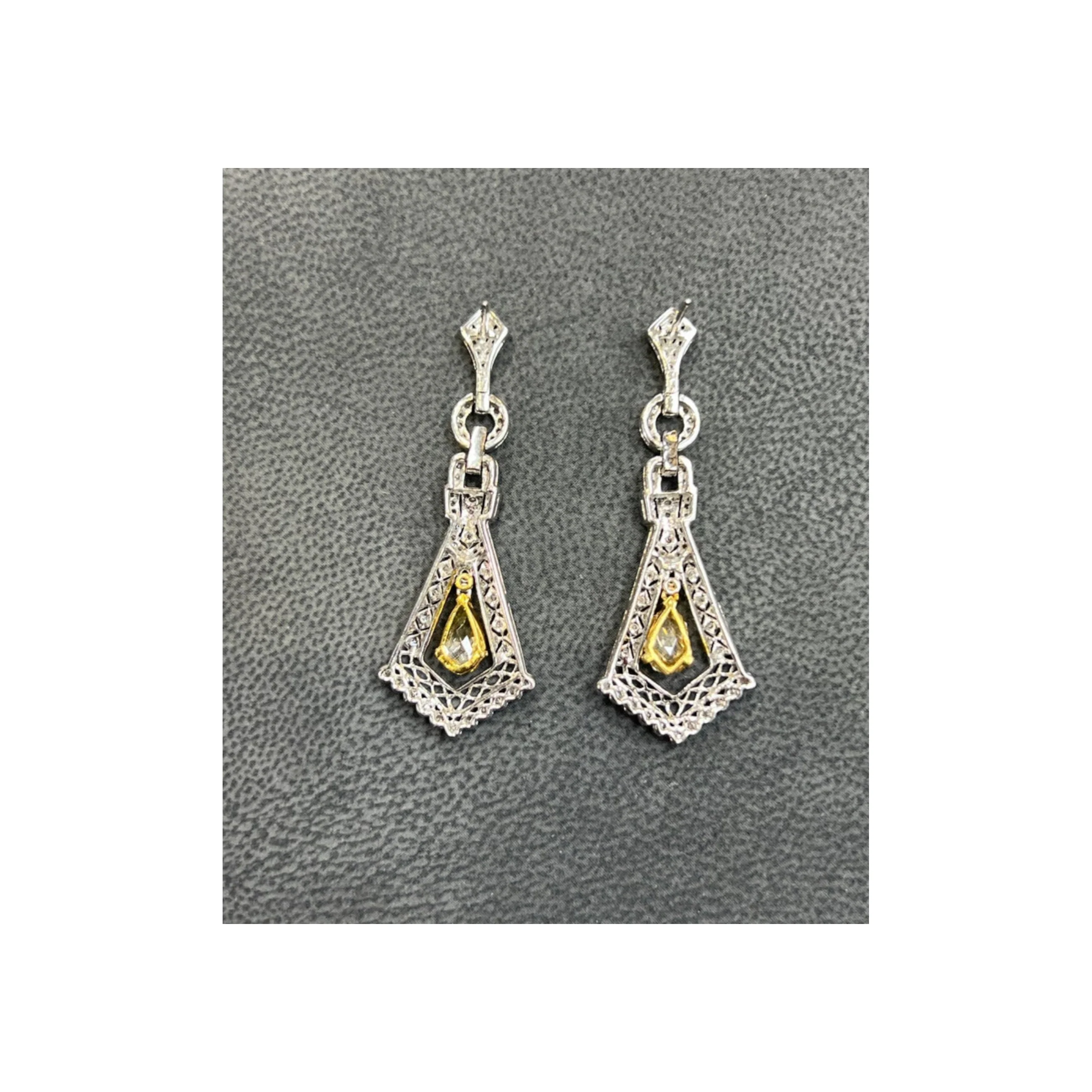 Briolette Diamond Dangle Earrings - Image 5