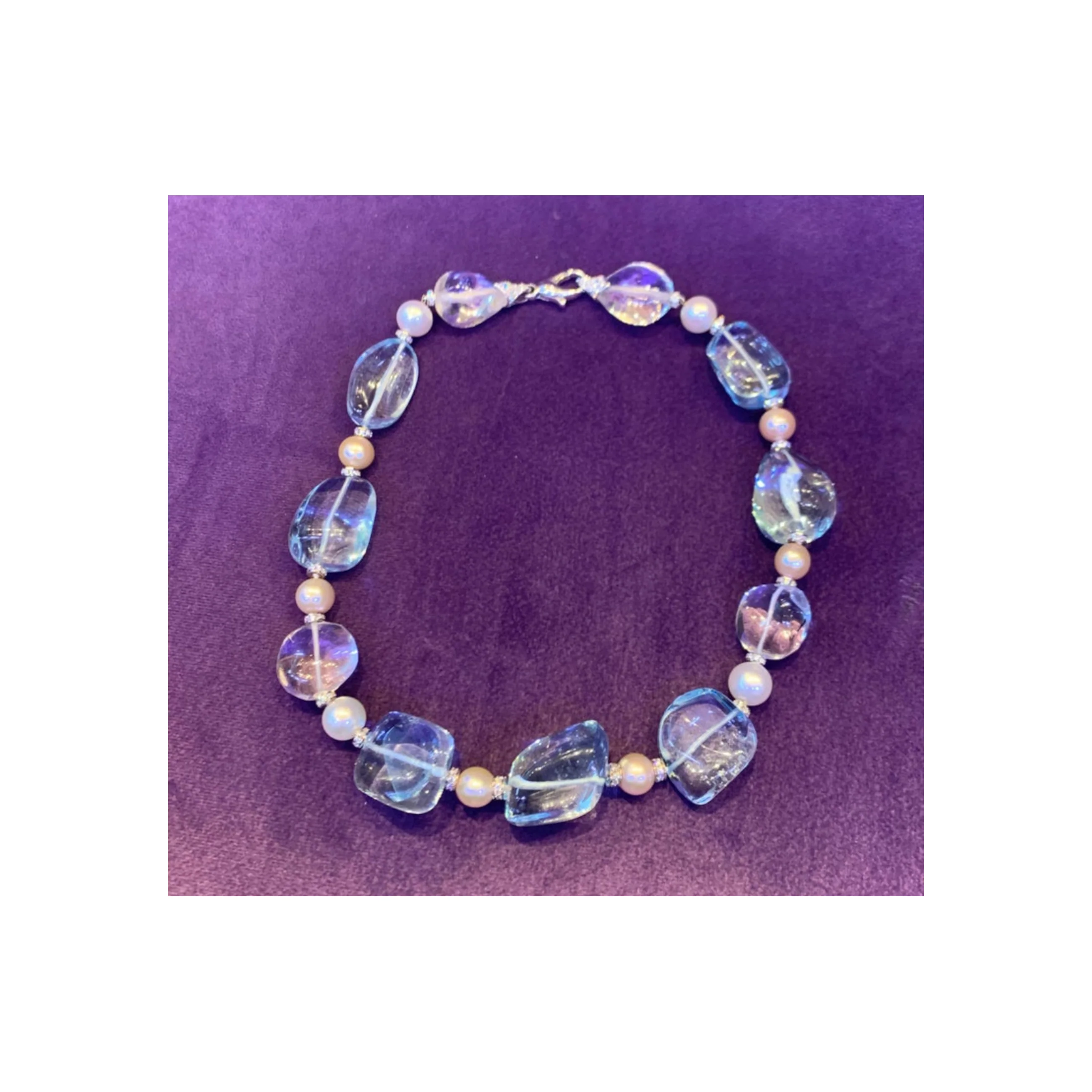 Bulgari Aquamarine Rock Crystal & Pearl Necklace - Image 6