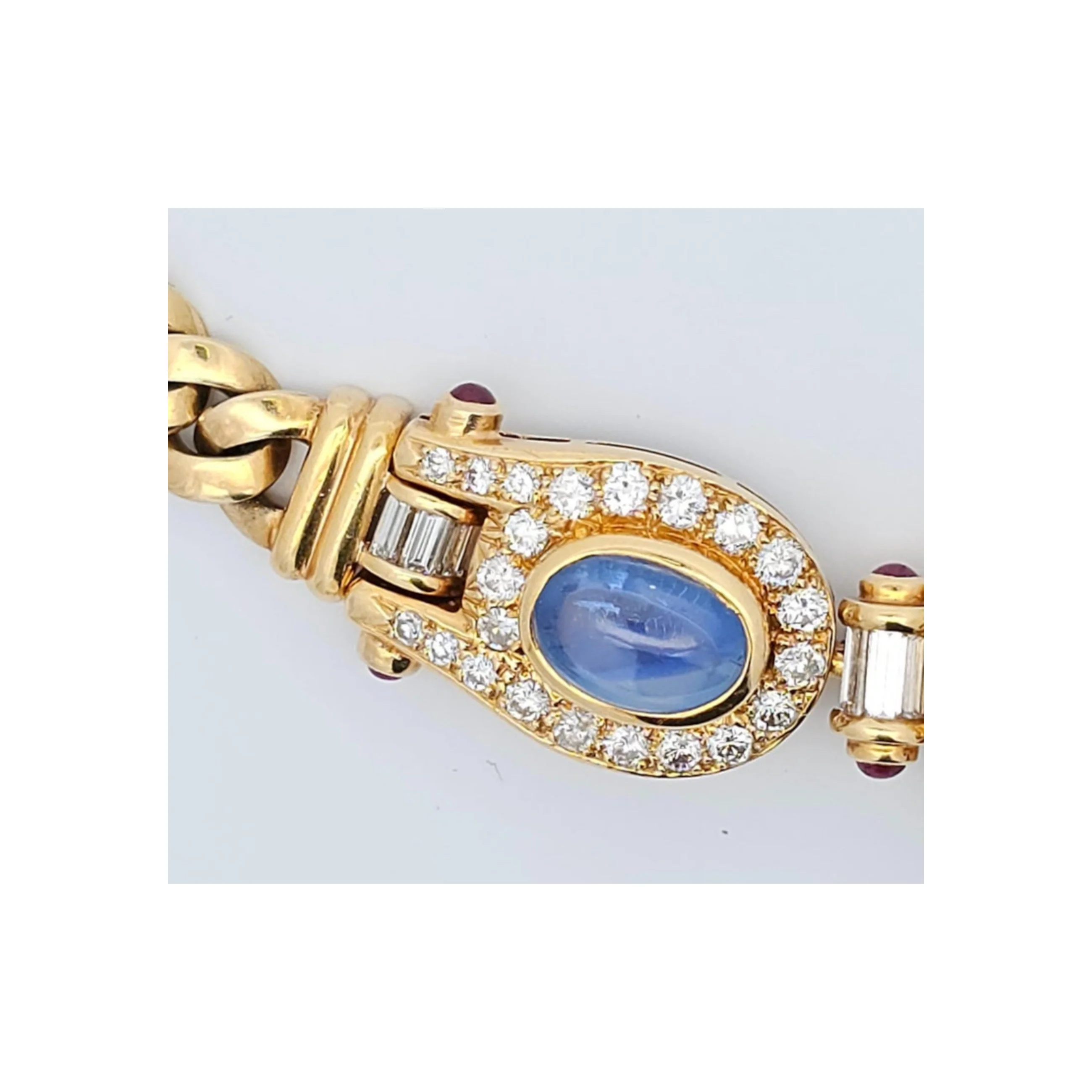Bulgari Cabochon Sapphire and Diamond Necklace - Image 10