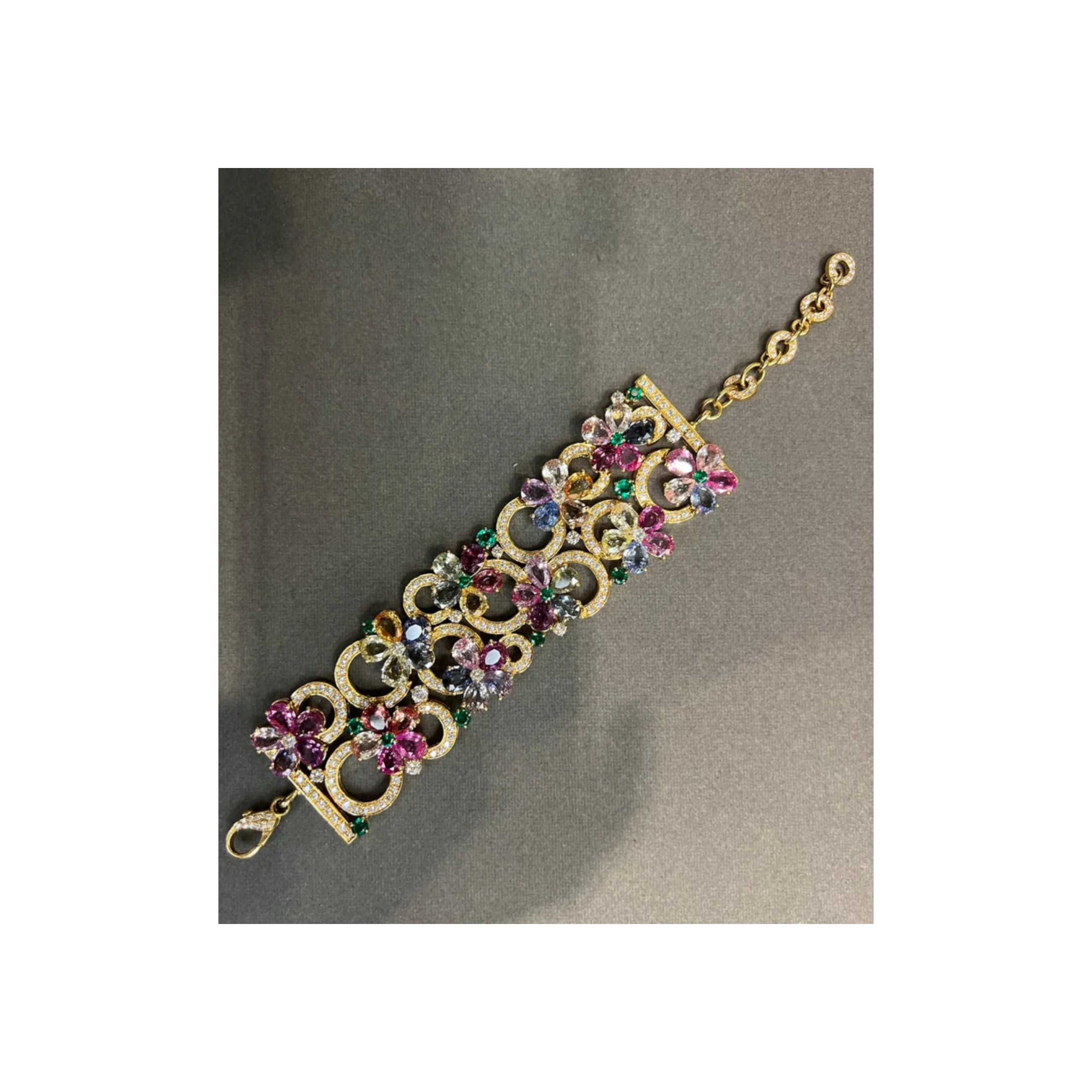 Bvlgari Multicolor Sapphire and Emerald Bracelet - Image 9