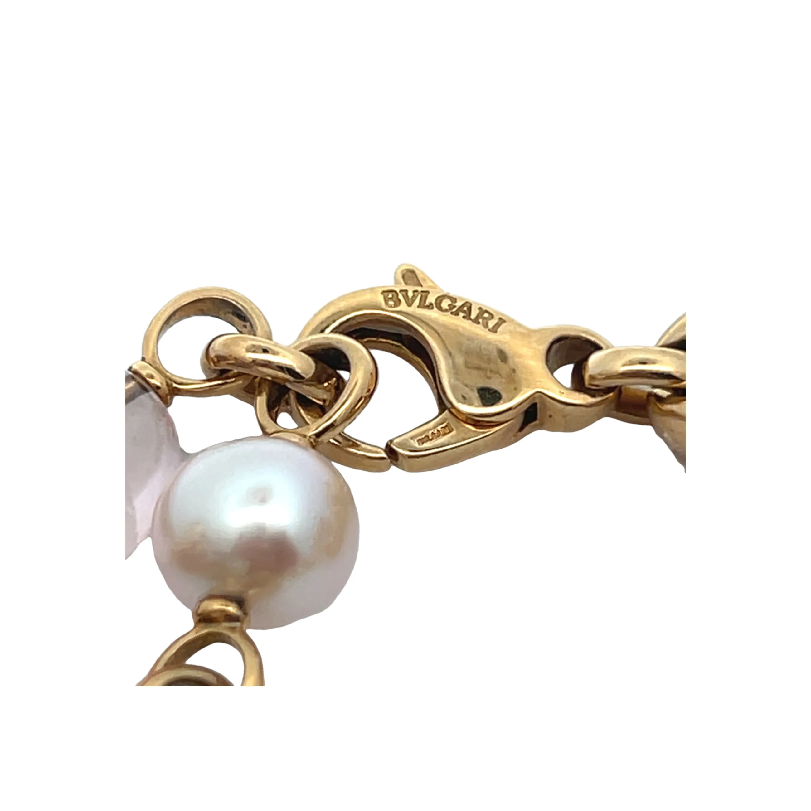 Bvlgari Rock Crystal Rose Quartz and Peridot Bead Necklace - Image 5