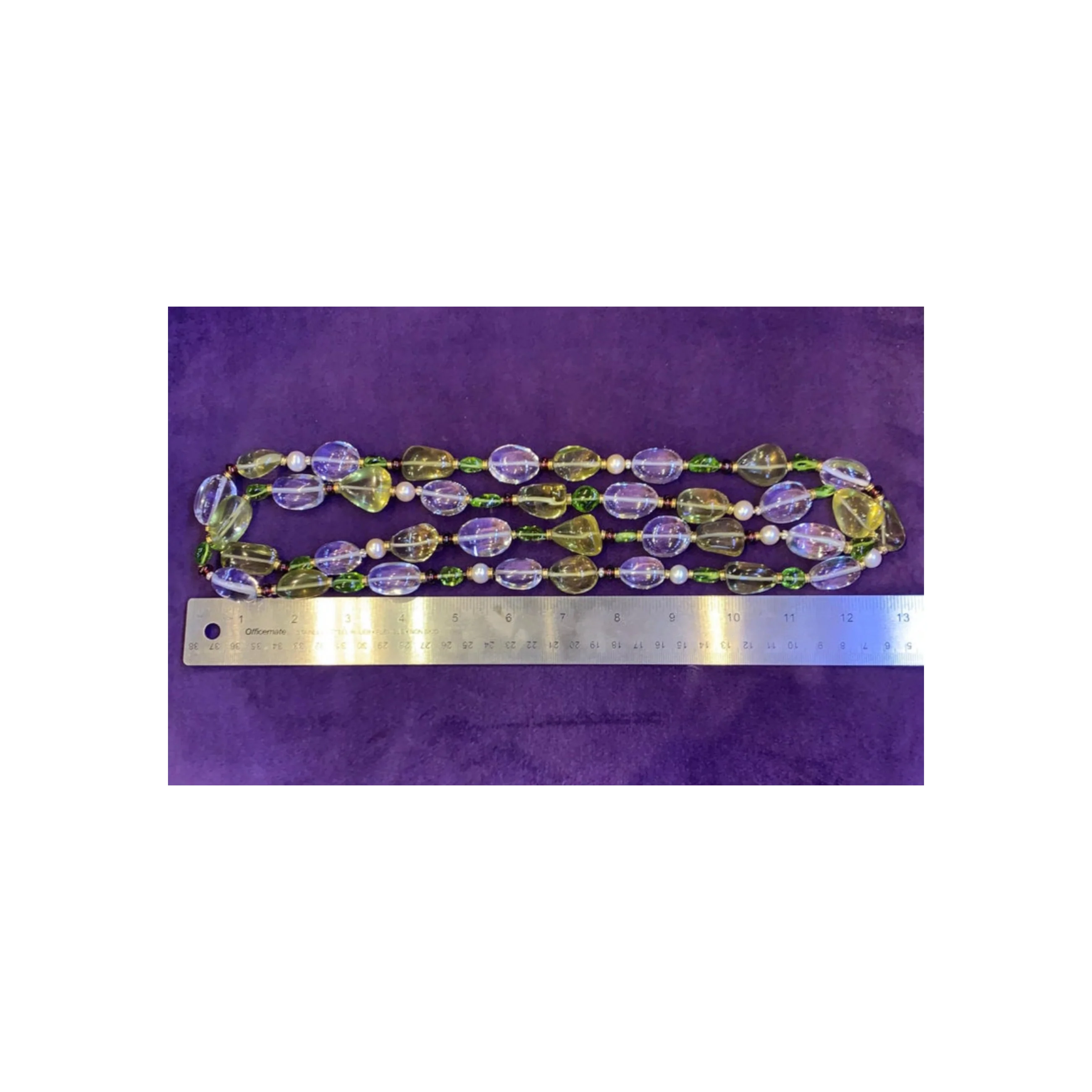 Bvlgari Rock Crystal Tourmaline & Peridot Bead Necklace - Image 11