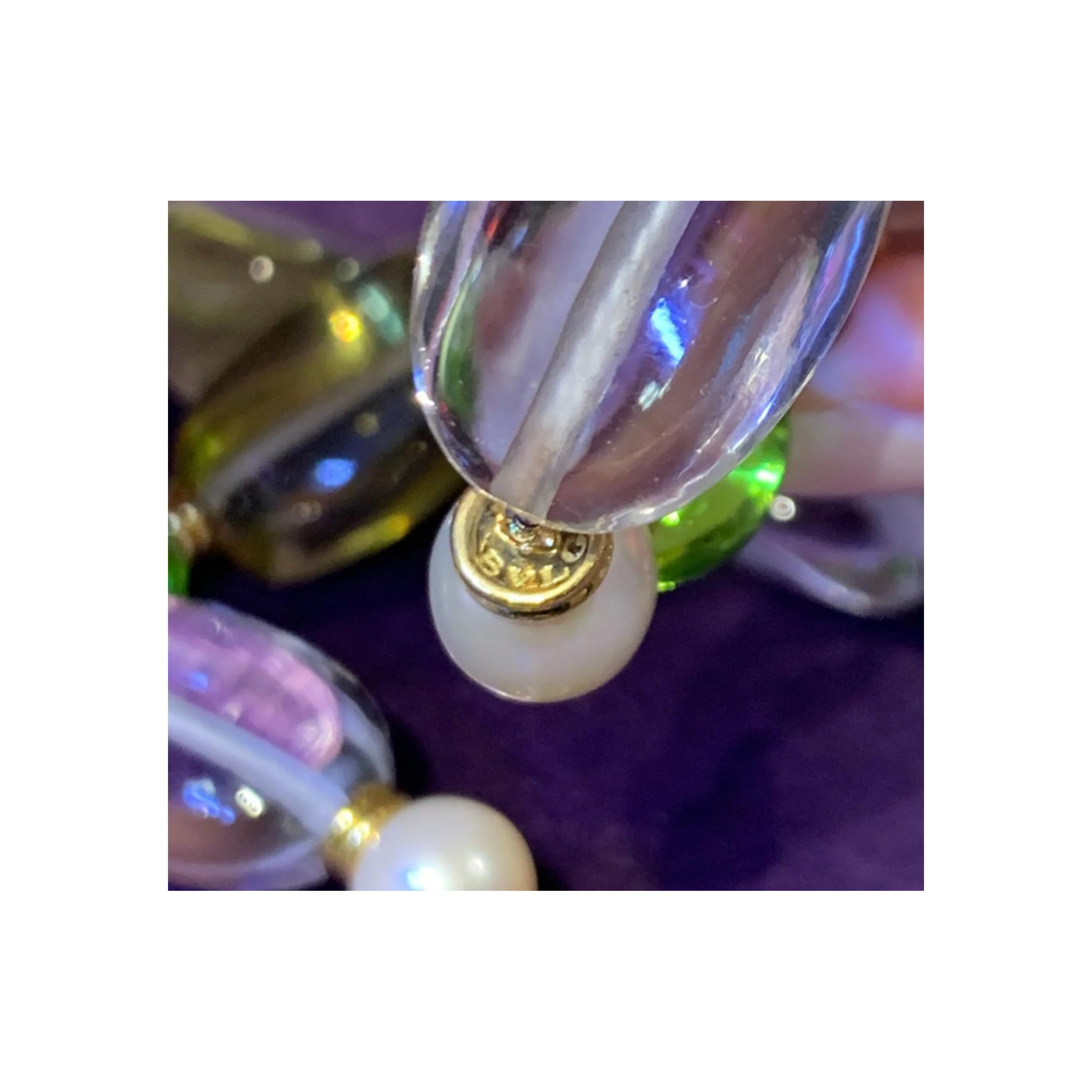 Bvlgari Rock Crystal Tourmaline & Peridot Bead Necklace - Image 6