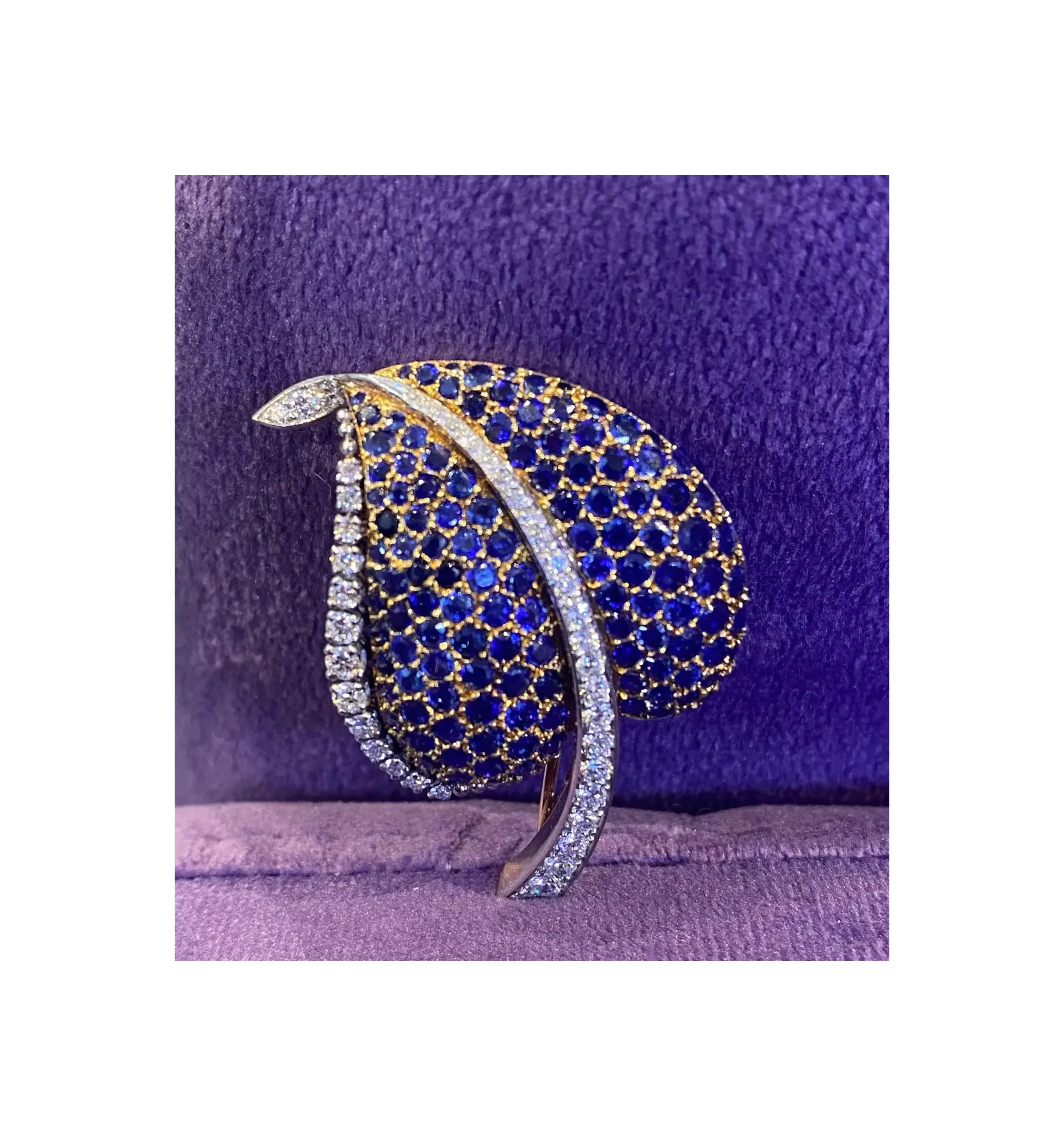 Bvlgari Sapphire & Diamond Brooch - Image 3