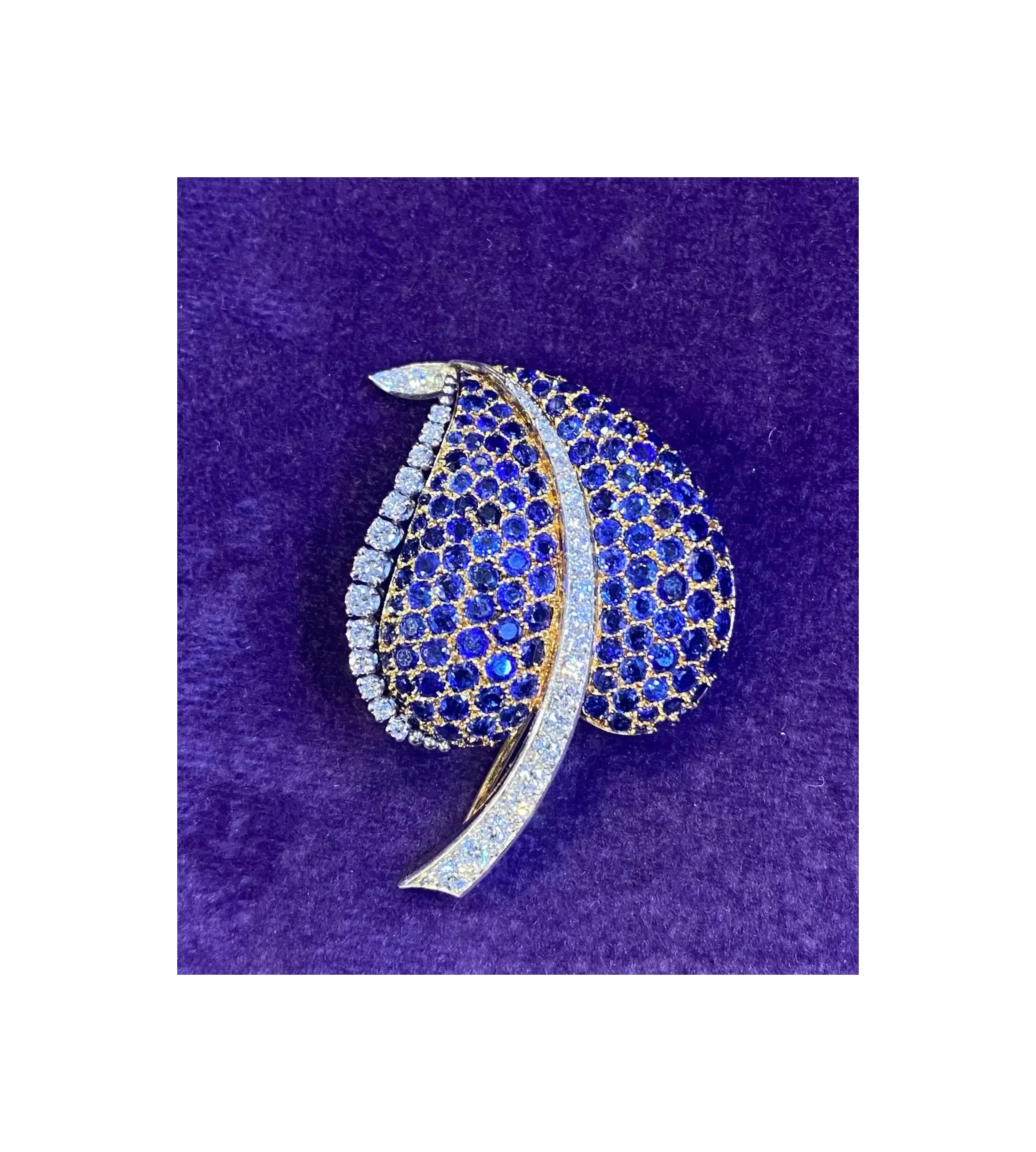 Bvlgari Sapphire & Diamond Brooch - Image 4