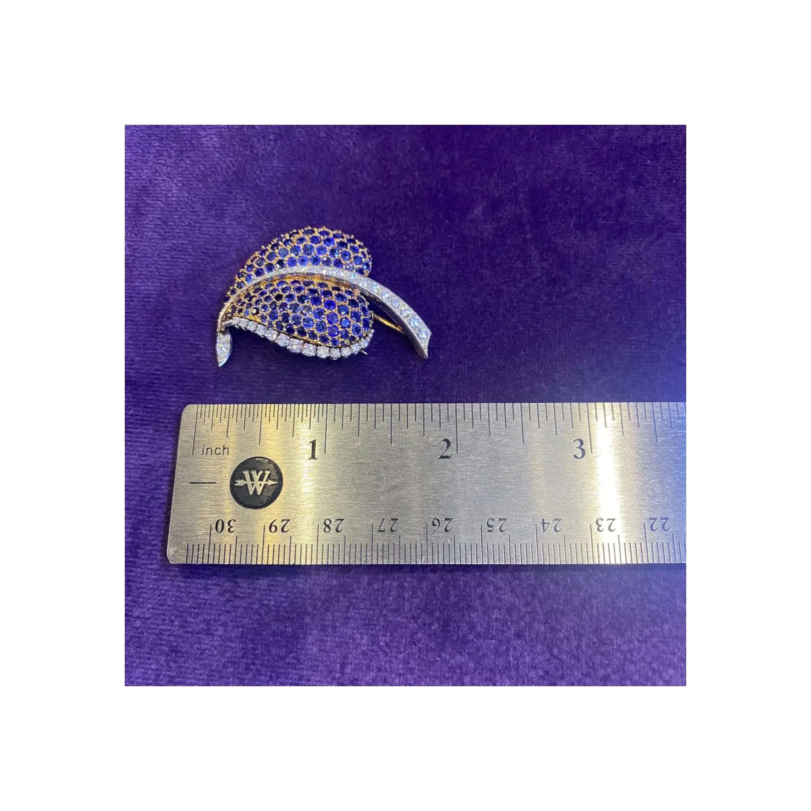 Bvlgari Sapphire & Diamond Brooch - Image 7