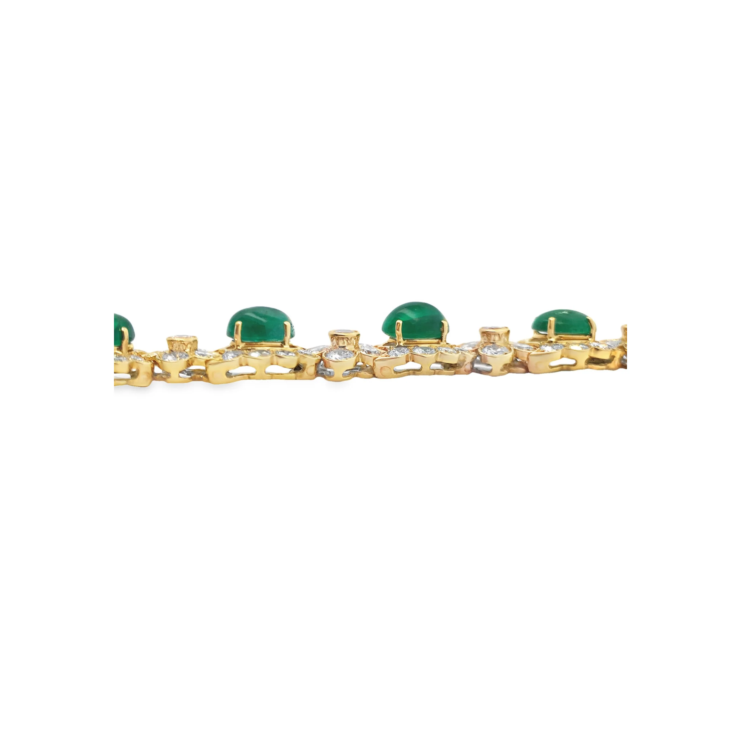 Cabochon Emerald and Diamond Bracelet - Image 6