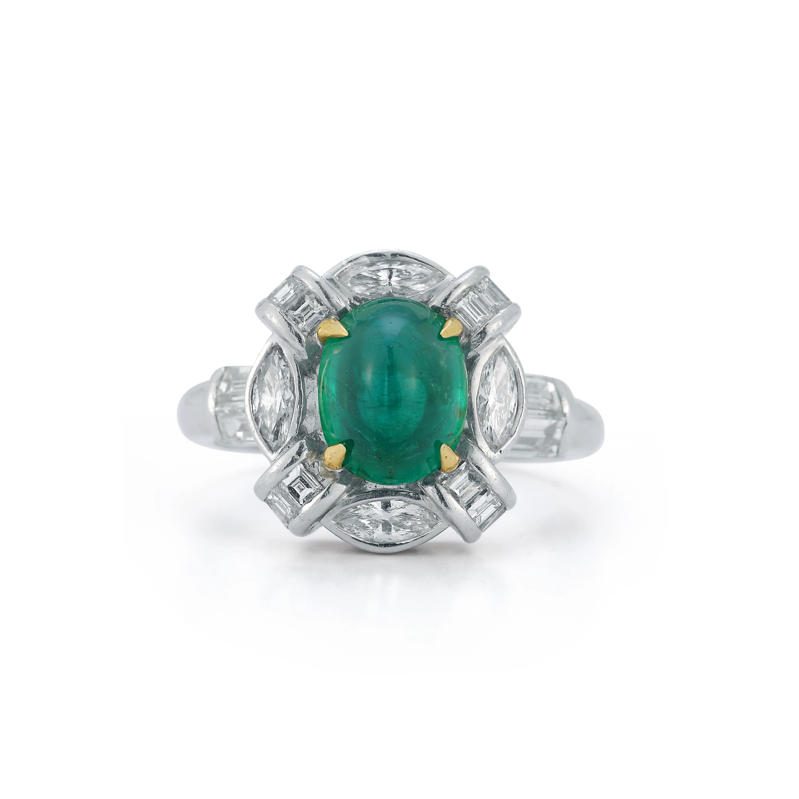Cabochon Emerald & Diamond Ring - Image 3