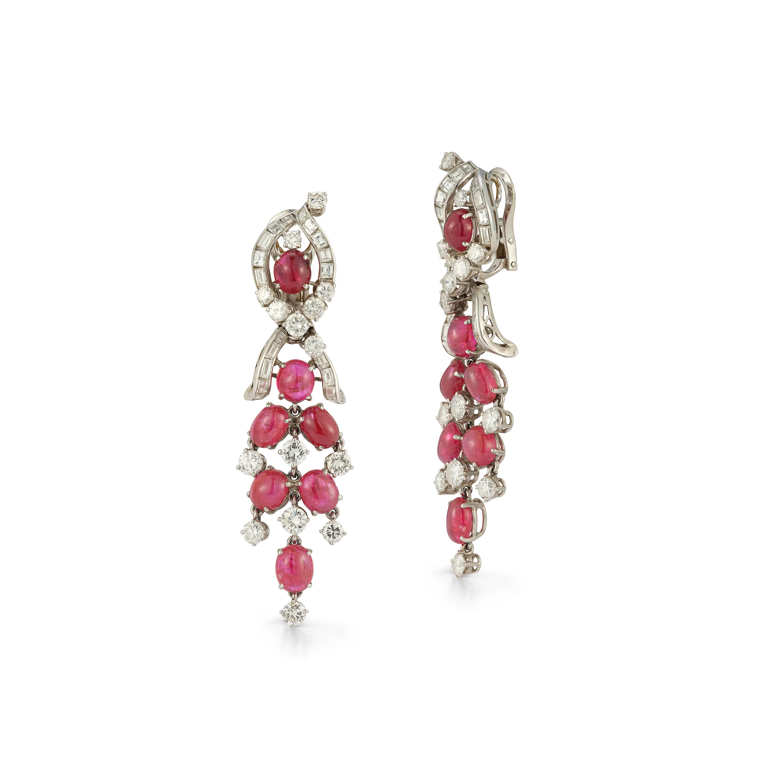 Cabochon Ruby and Diamond Earrings by Bvlgari - Image 3