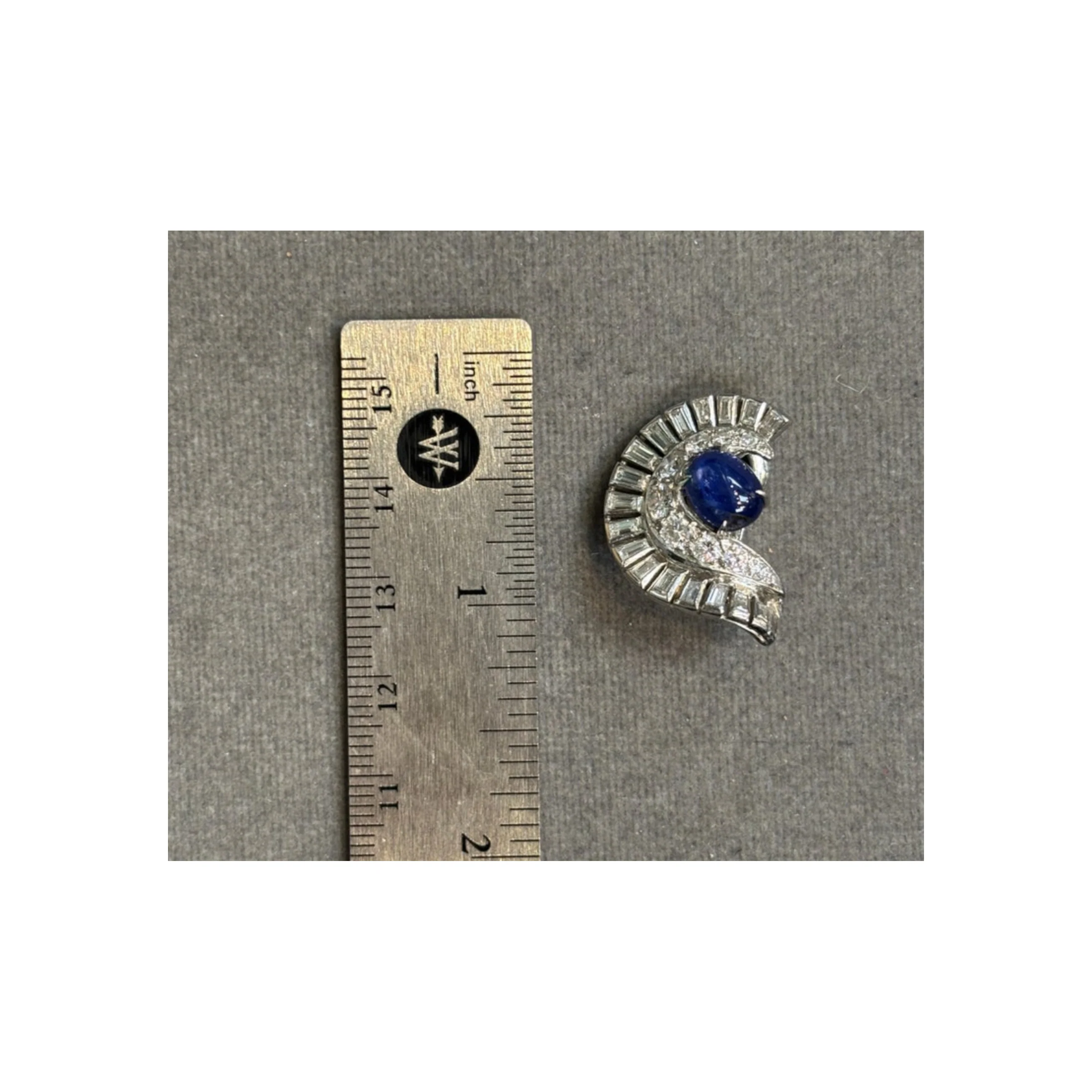 Cabochon Sapphire and Diamond Earrings - Image 5