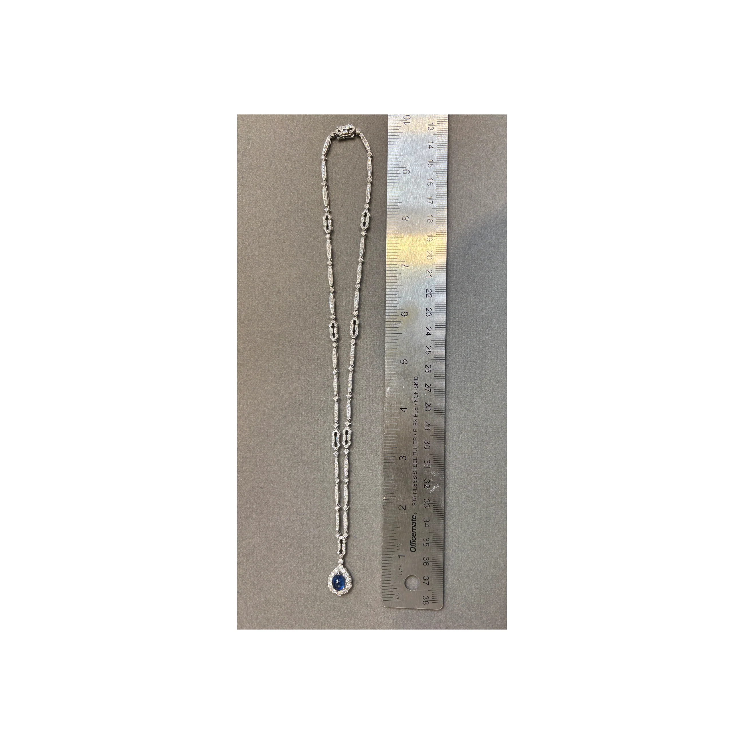 Cabochon Sapphire and Diamond Necklace - Image 4